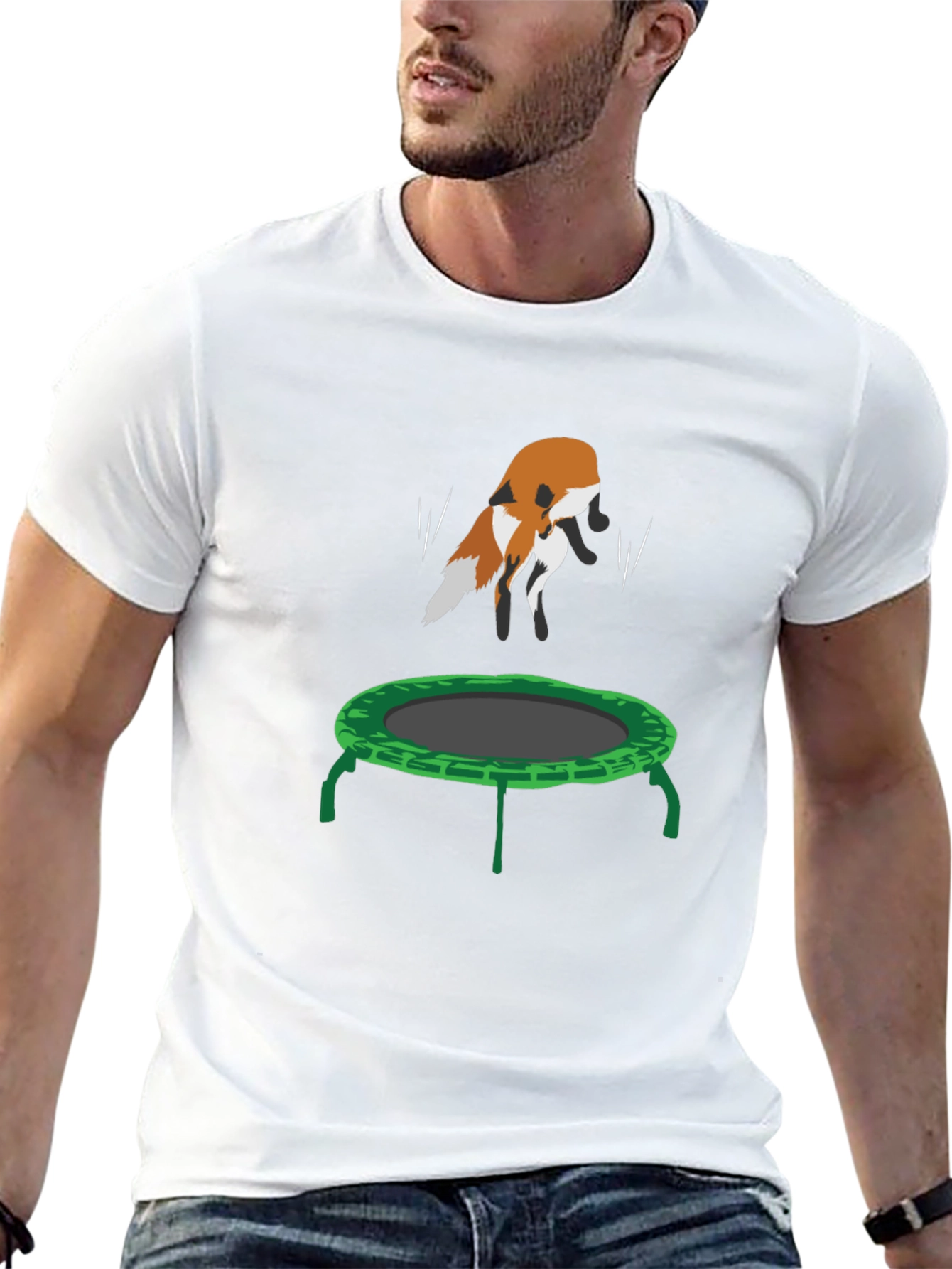 Black Fox Trampoline Graphic Tee - Fun Animal Design! view 13