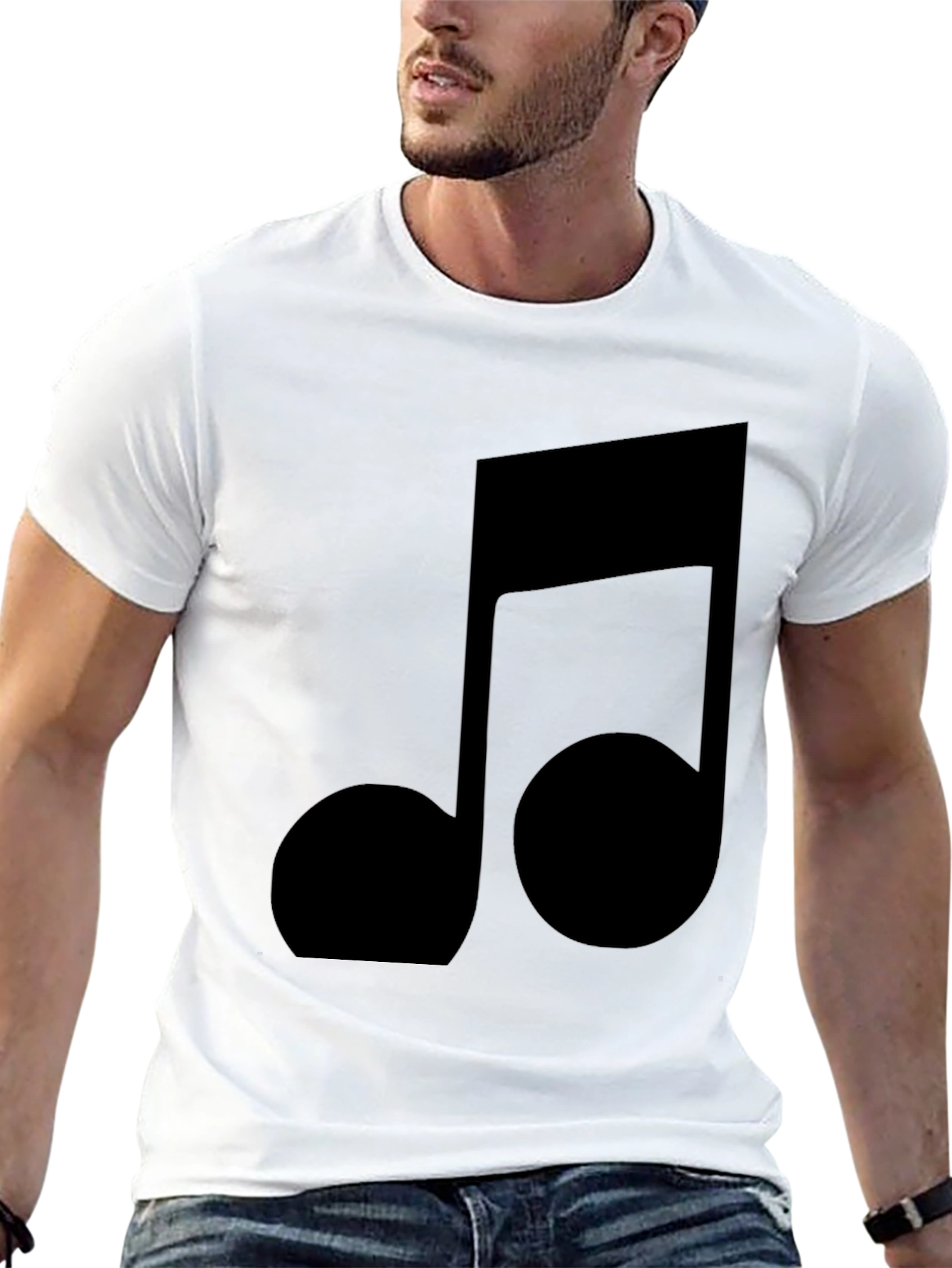 Black Black Music Note T-Shirt - Stylish & Comfortable view 13