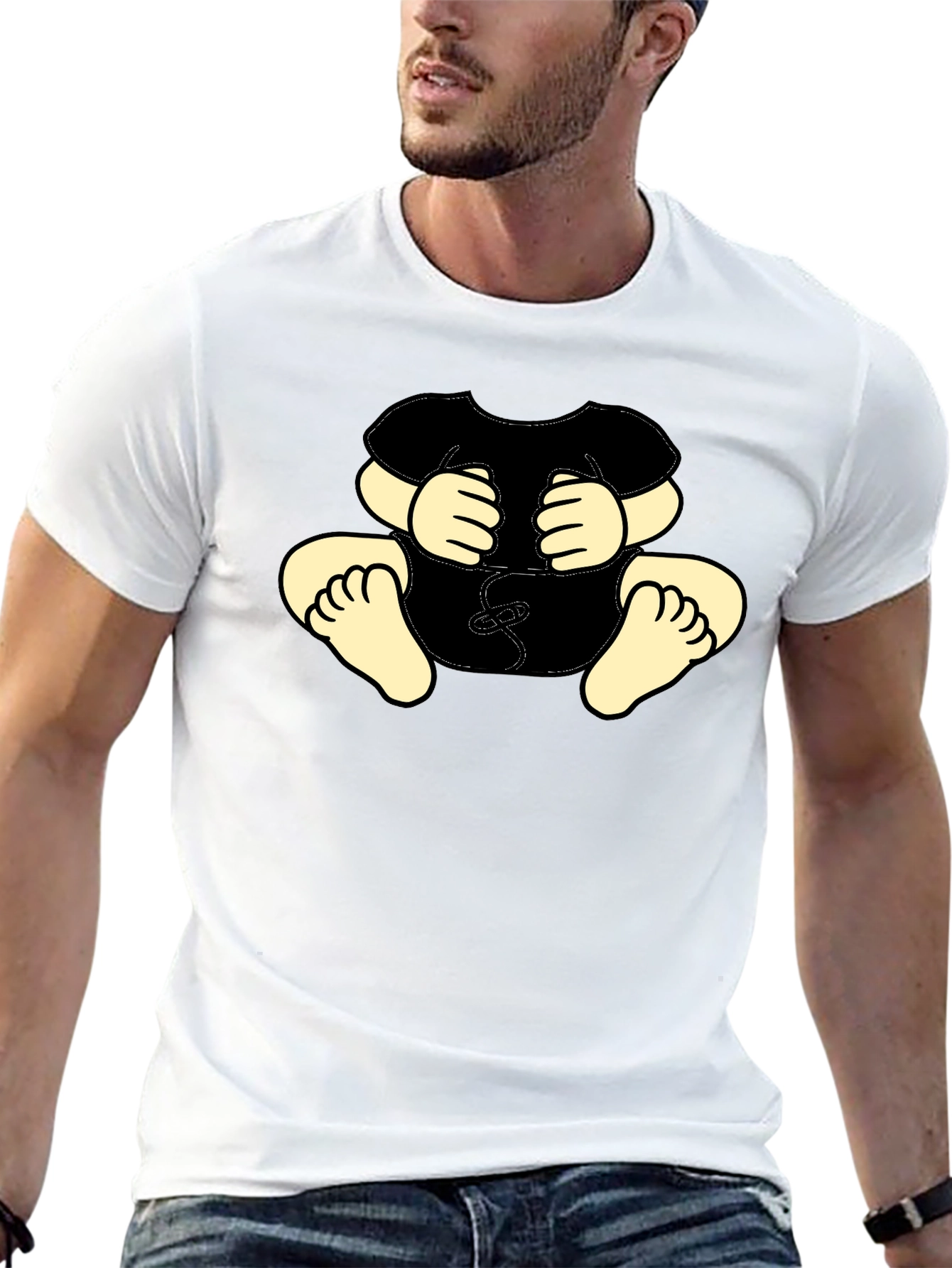 Black Funny Baby Graphic Black T-Shirt view 13