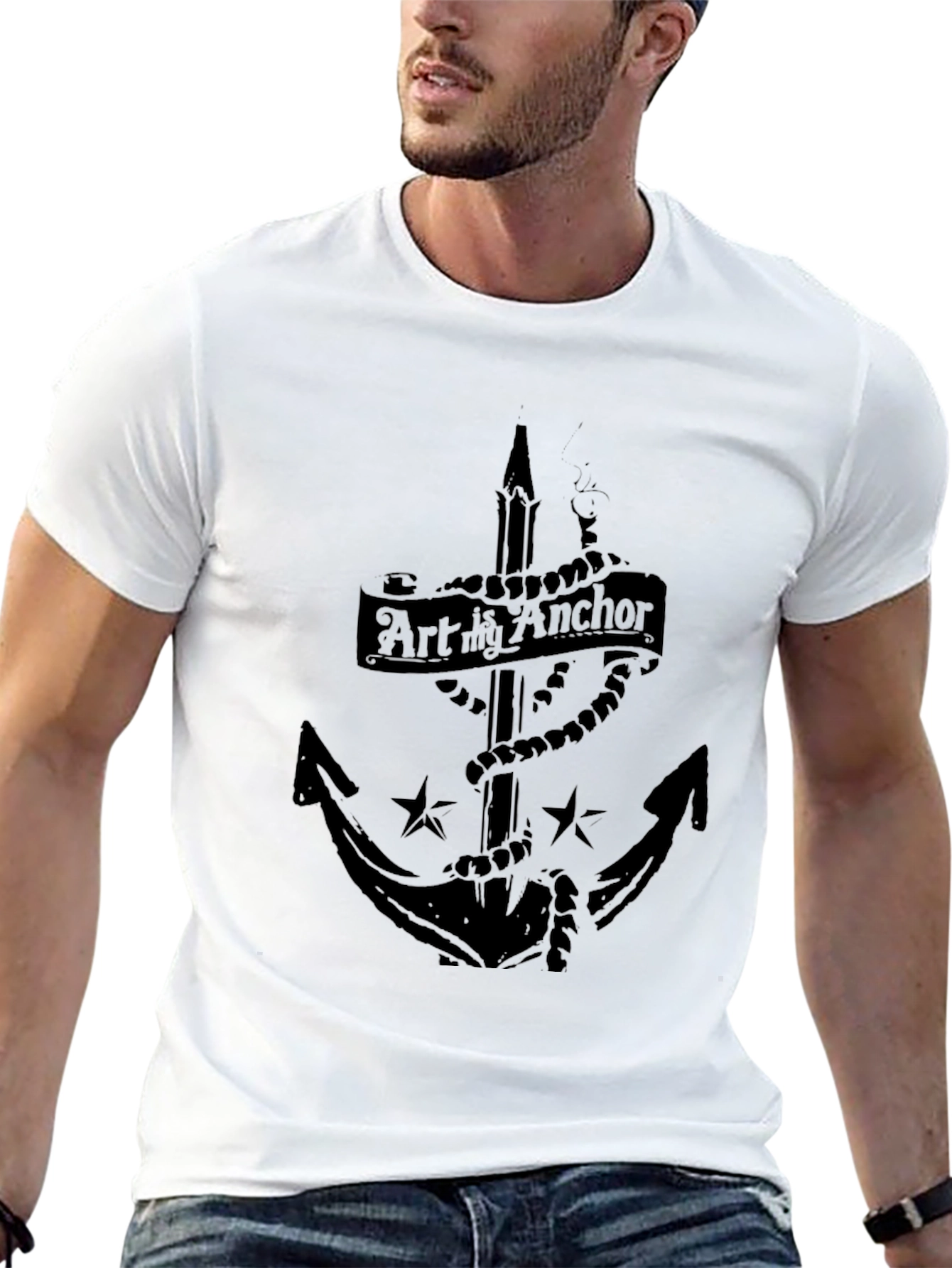 Black Art My Anchor Black Graphic Tee view 13