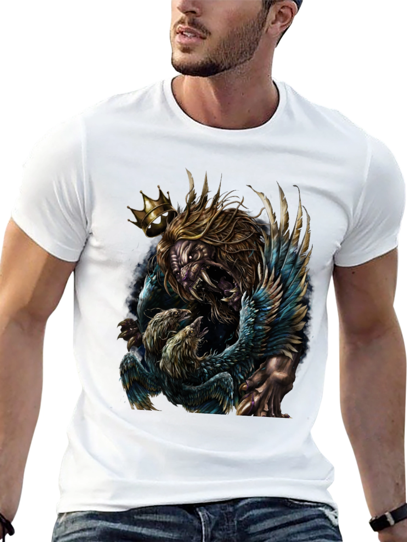 Black Lion King Graphic Tee - Unique Animal Design view 13