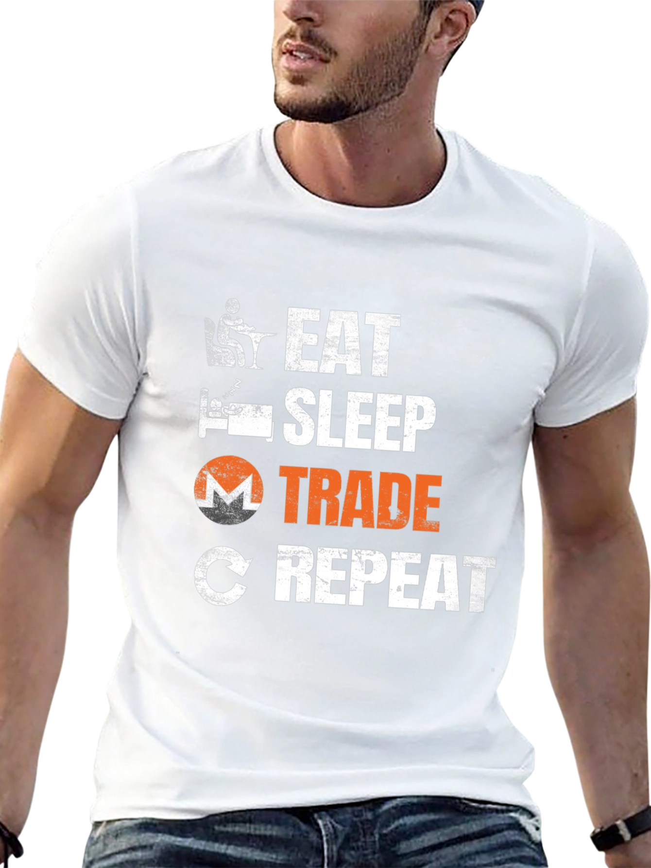 Black Eat Sleep Trade Repeat T-Shirt - Crypto Trading Tee view 13