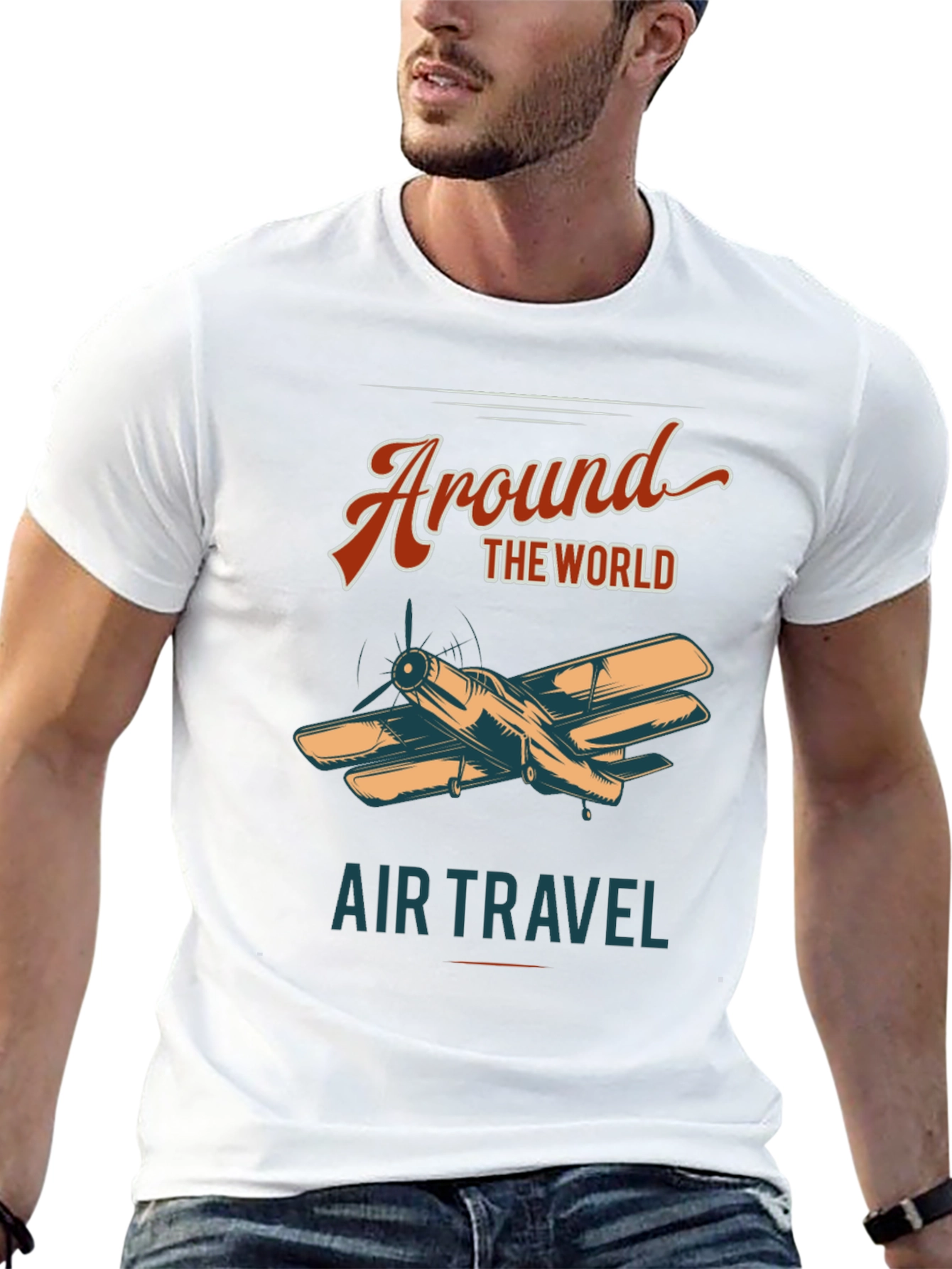 Black Around The World Air Travel Graphic Tee view 13