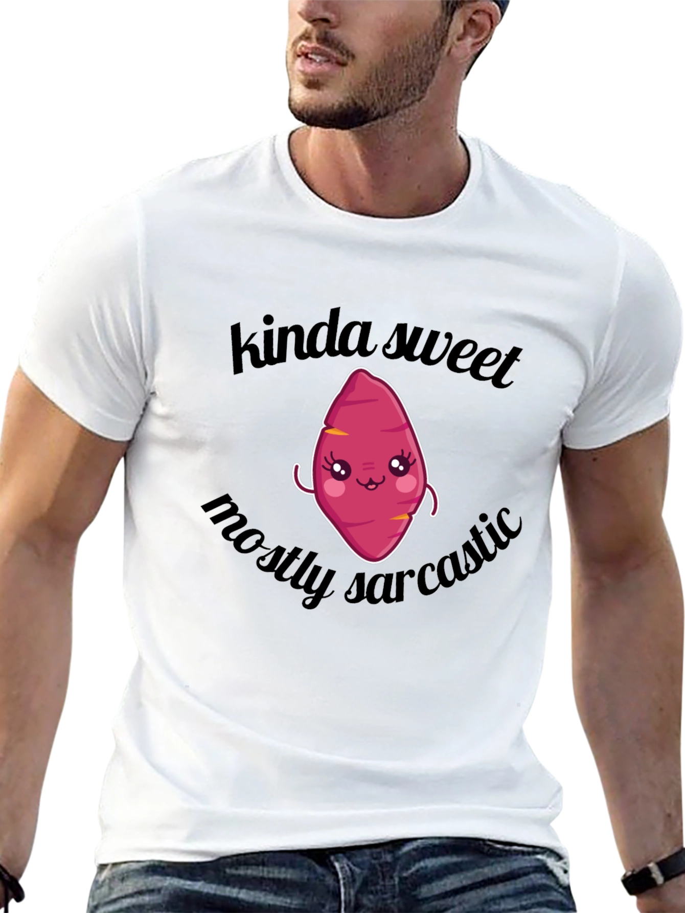 Black Kinda Sweet, Mostly Sarcastic Cute Sweet Potato T-Shirt view 13