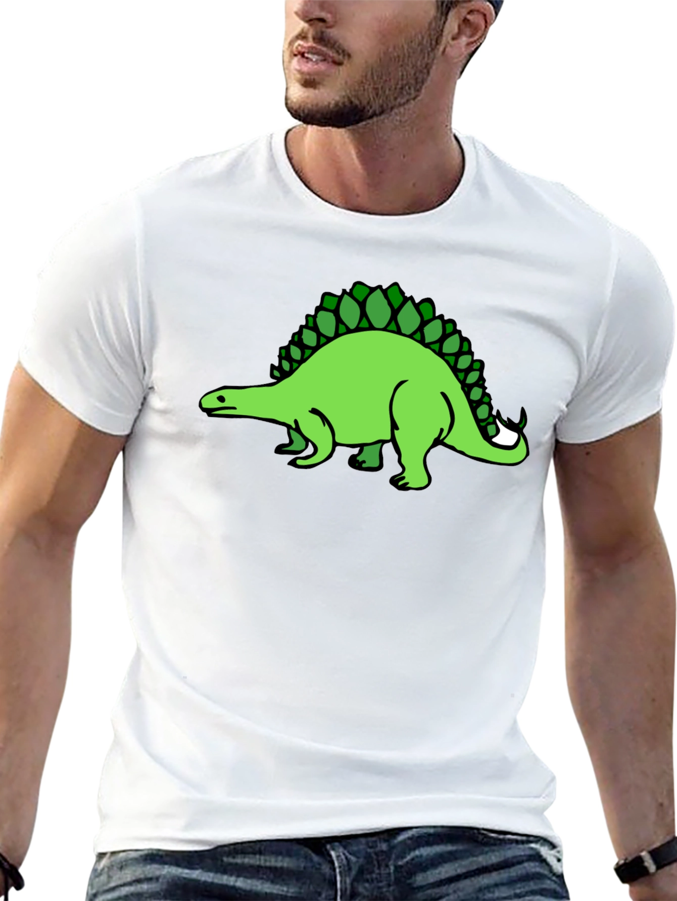 Black Dinosaur Graphic Tee - Black Cotton T-Shirt view 13