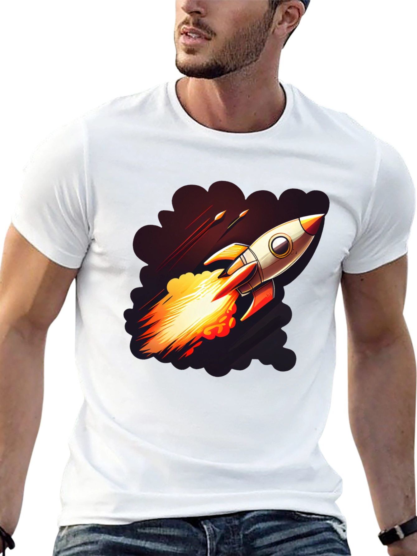 Black Rocket Launch Graphic T-Shirt view 13