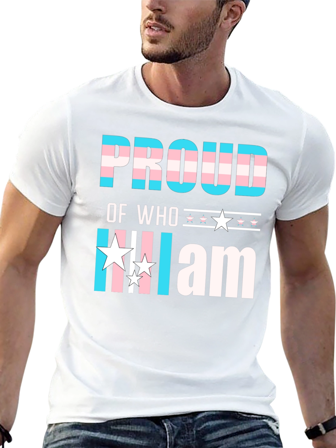 Black Proud of Who I Am Transgender Pride T-Shirt view 13
