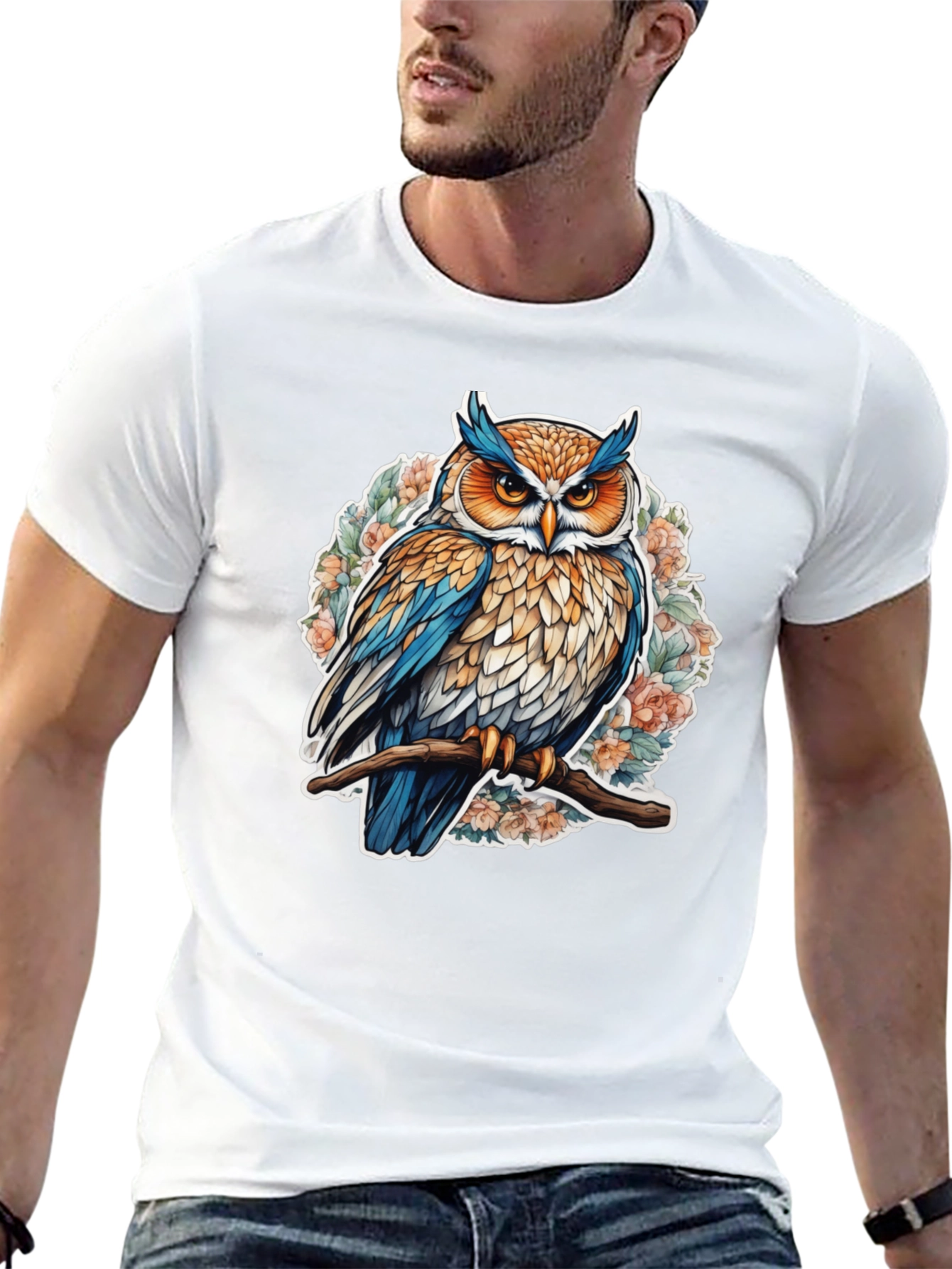 Black Owl Graphic Tee - Nature Inspired Design view 13