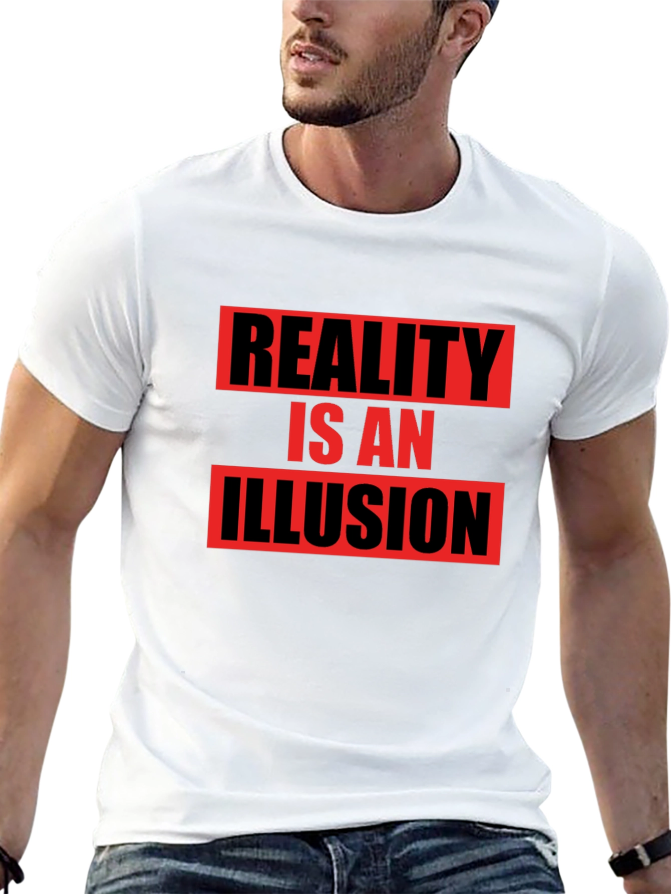 Black Reality Illusion Graphic T-Shirt - Black view 13