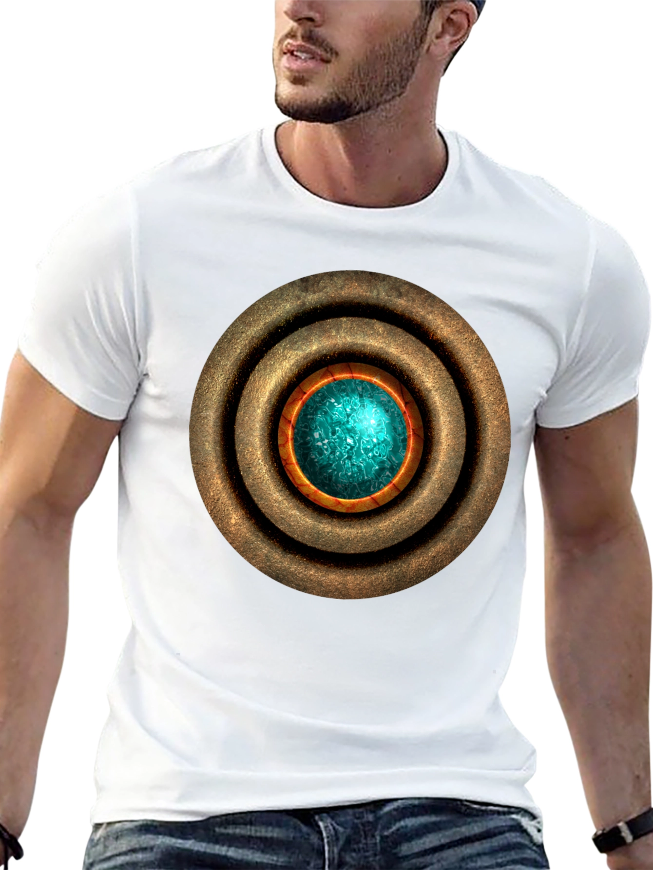 Black Mystic Orb Graphic T-Shirt - Sci-Fi Style Men's Tee view 13