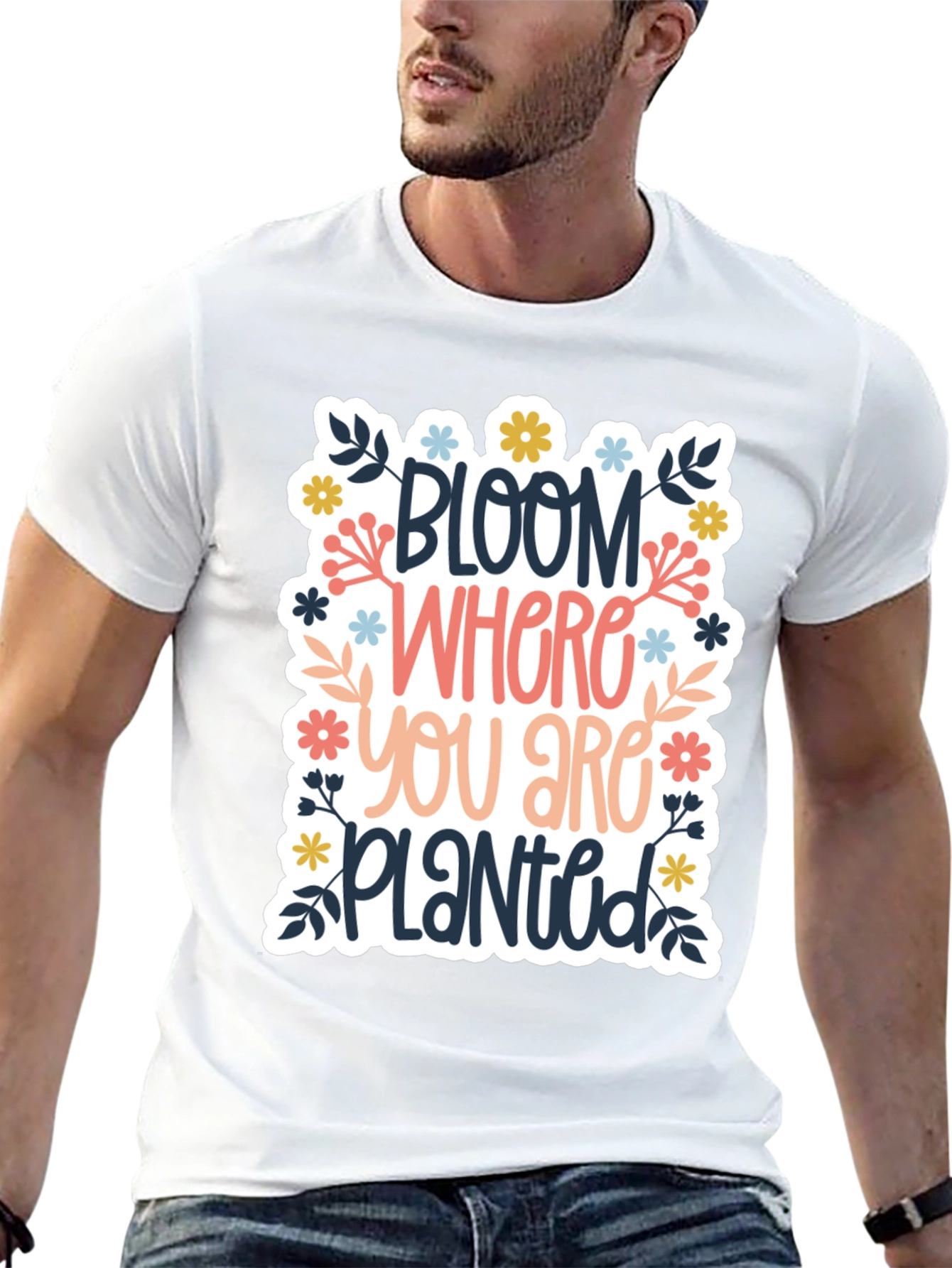 Black Bloom Where You Are Planted Graphic Tee view 13
