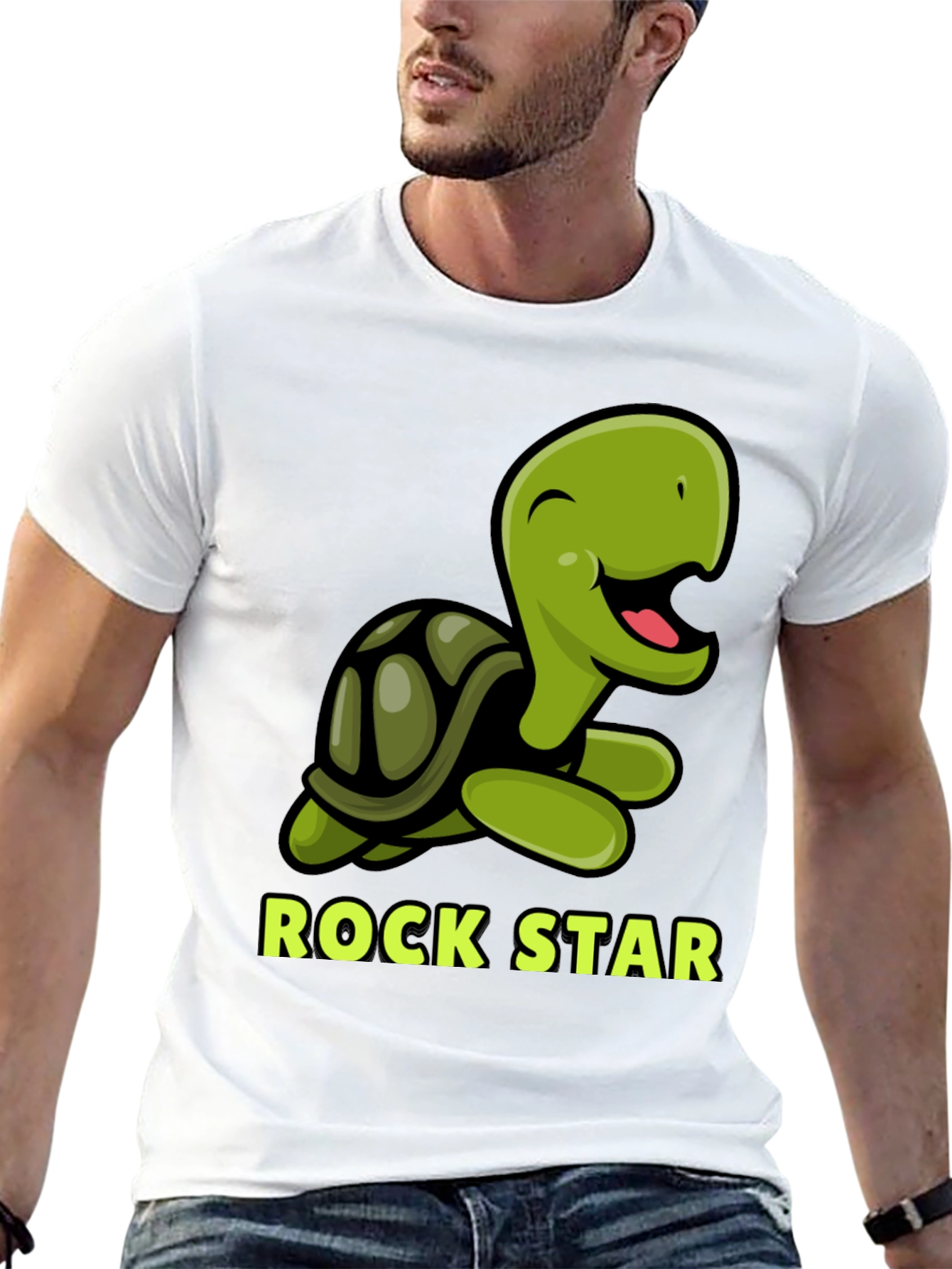 Black Rock Star Turtle Graphic T-Shirt view 13