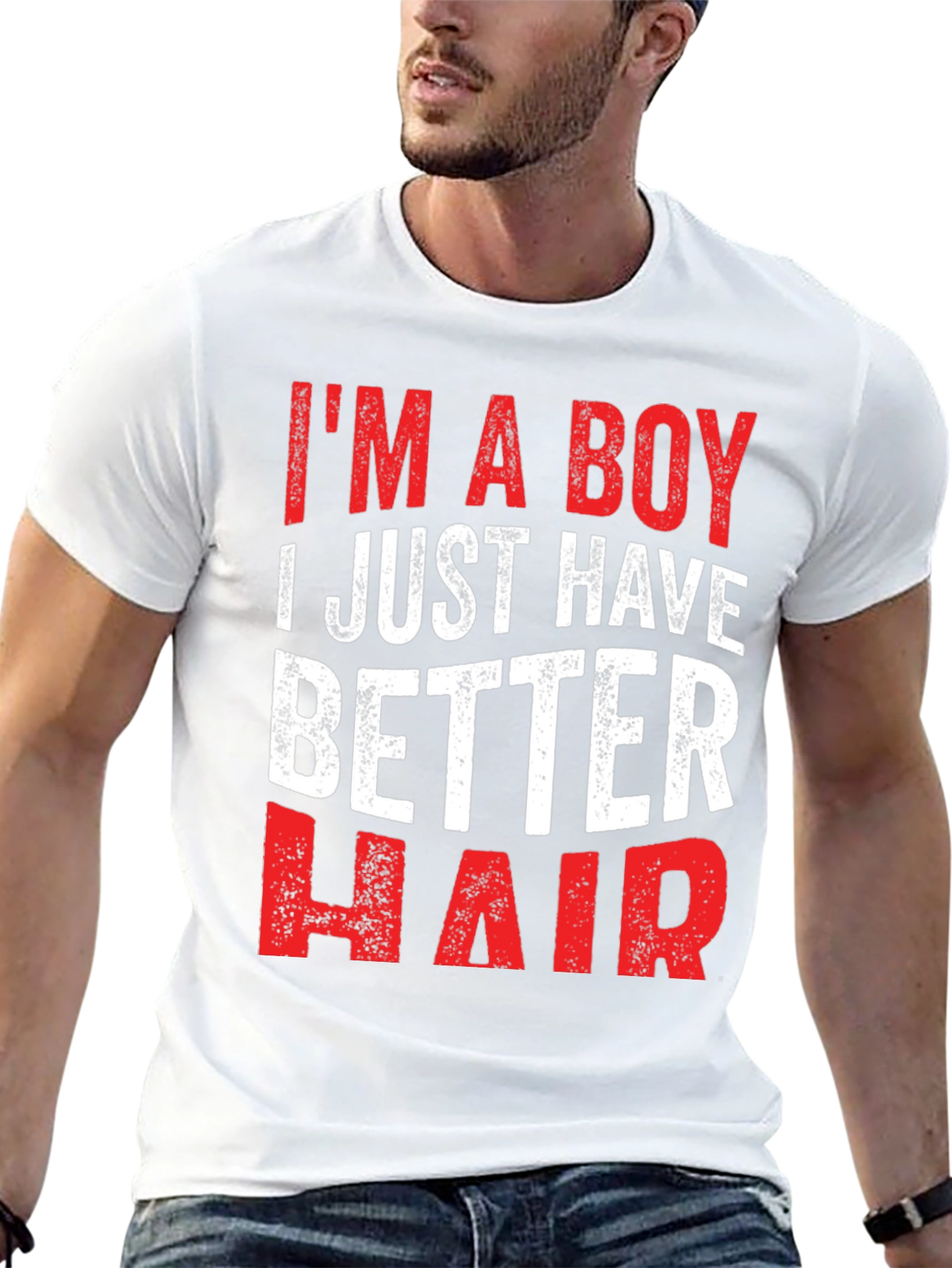 Black Funny 'I'm a Boy, I Just Have Better Hair' T-Shirt view 13