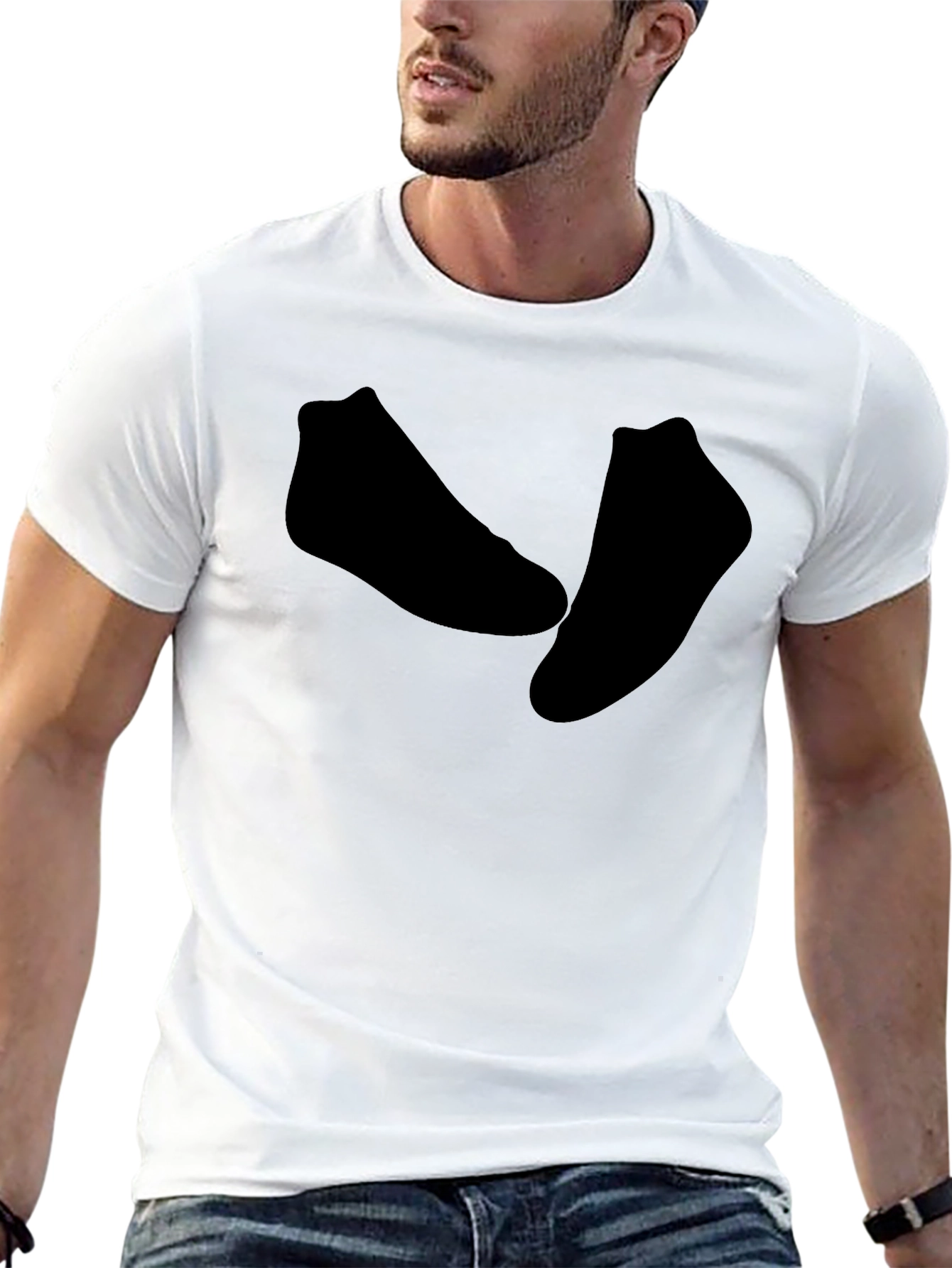 Black Socks Graphic Men's T-Shirt - Crew Neck, Short Sleeve view 13