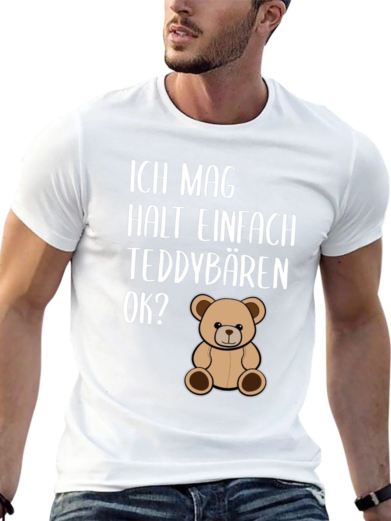 Black I Just Really Like Teddy Bears OK? T-Shirt view 13