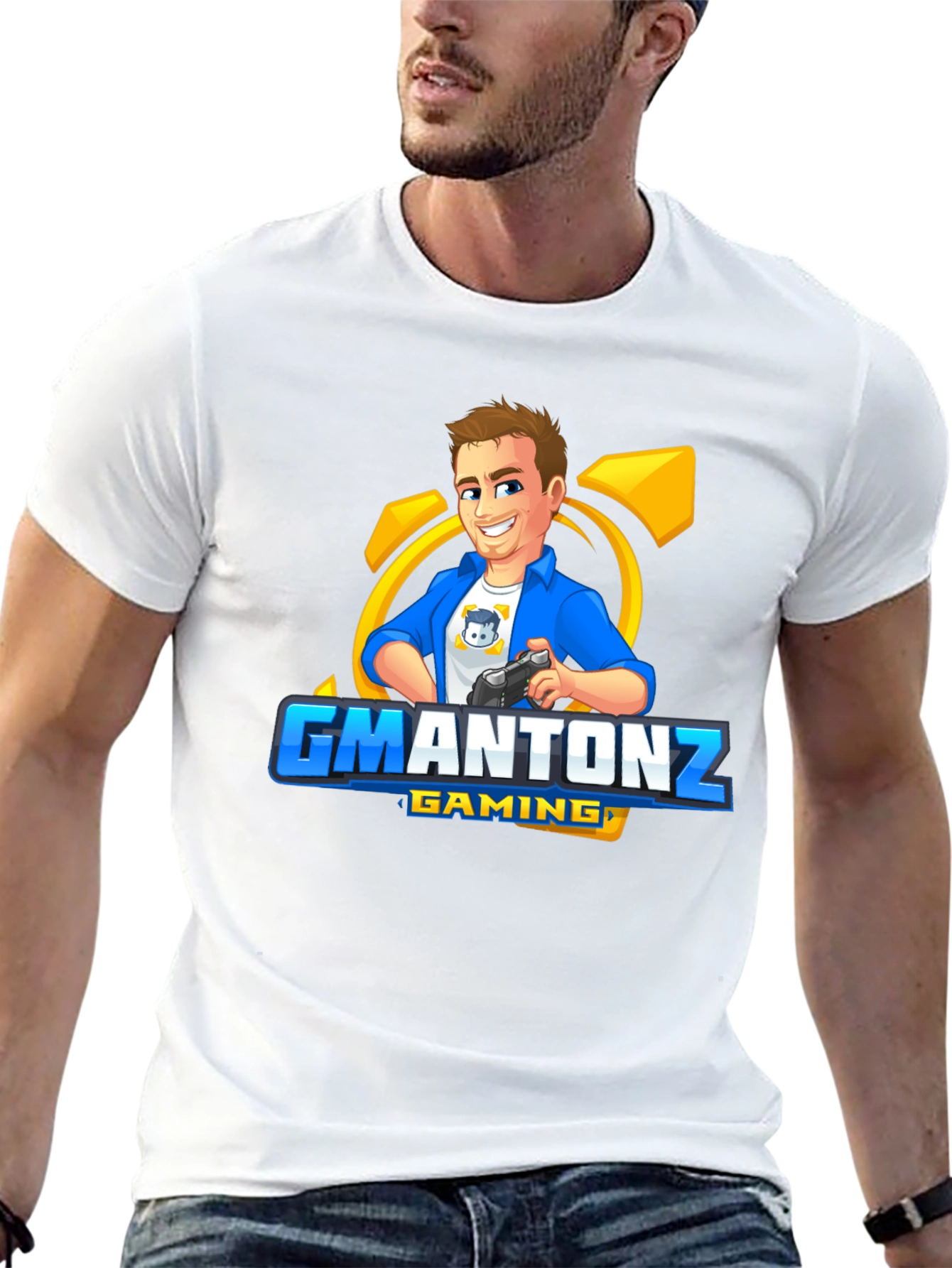 Black GMANTONZ Gaming Black T-Shirt view 13