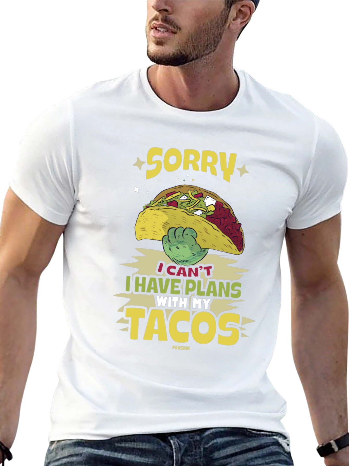 Black Sorry I Have Plans With My Tacos T-Shirt view 13