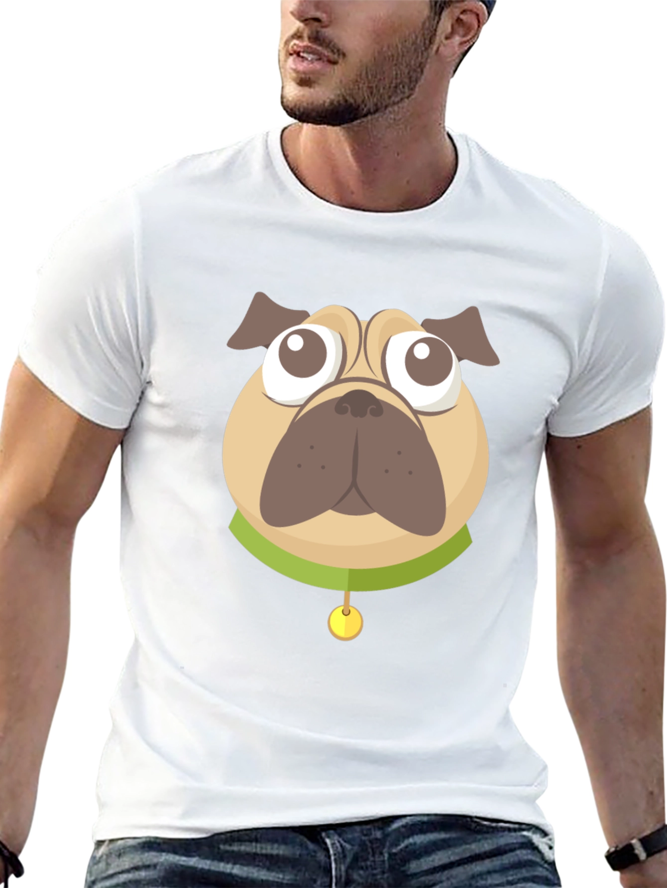 Black Pug Graphic Black T-Shirt view 13