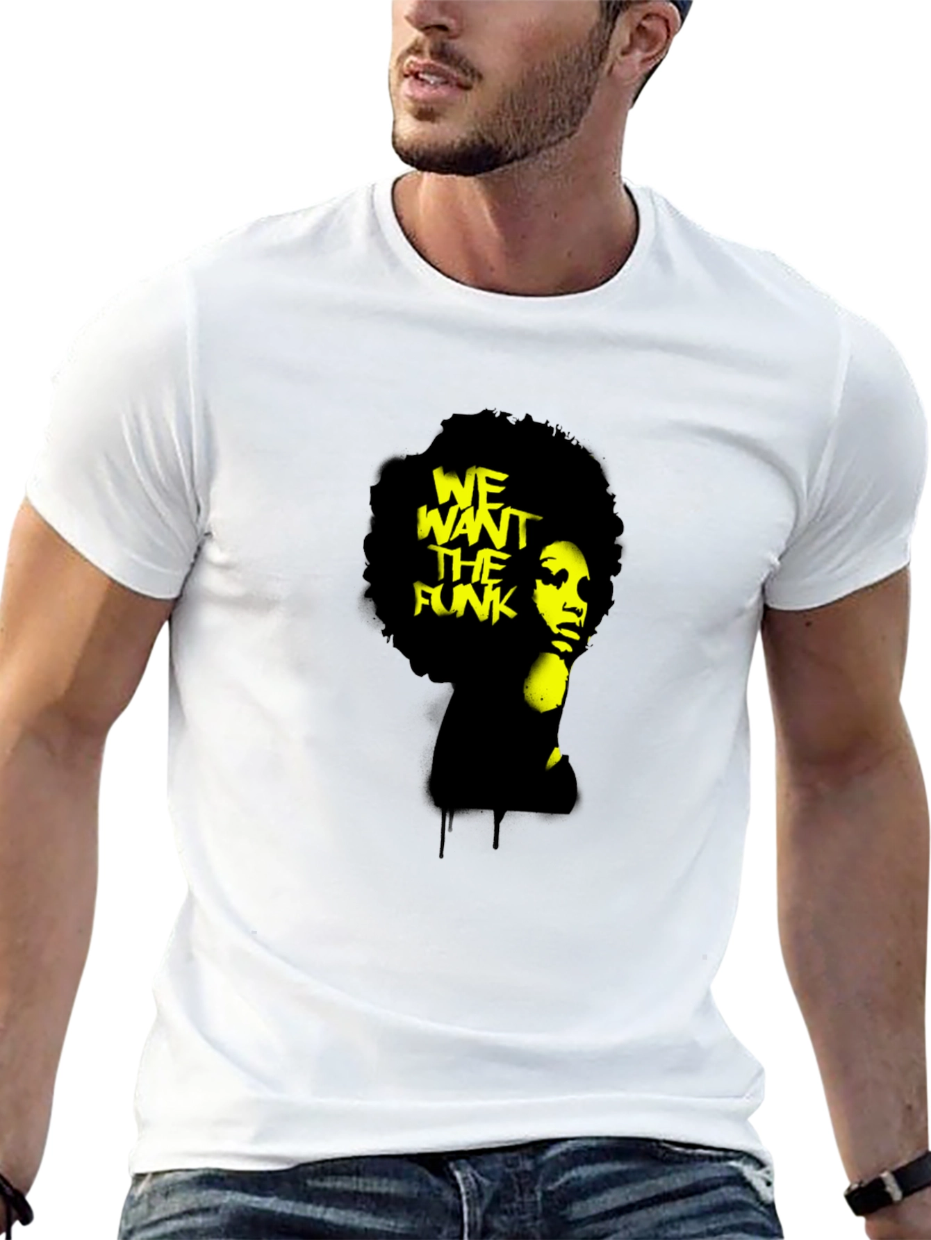 We Want The Funk Afro Graphic Black T-Shirt - 13