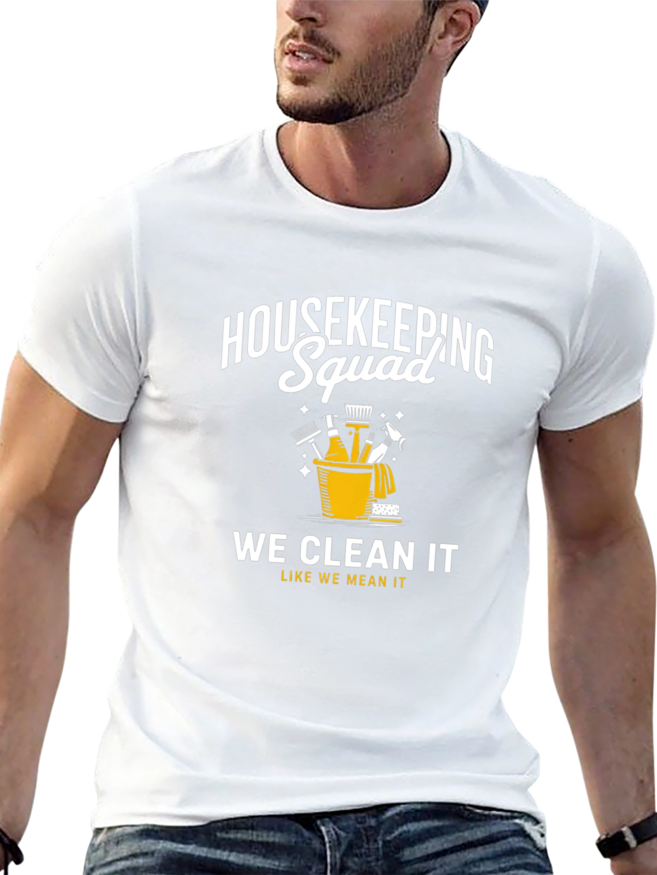 Black Housekeeping Squad T-Shirt - Cleaning Crew Apparel view 13