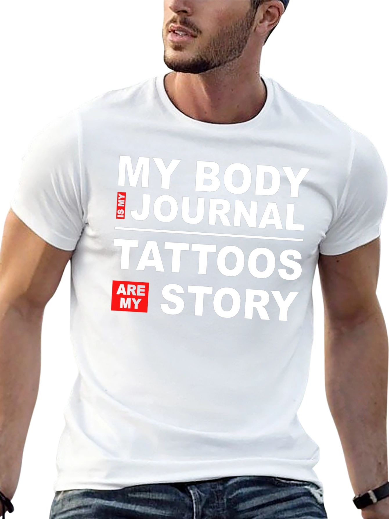Black My Body Is My Journal Tattoos Story Graphic Tee view 13