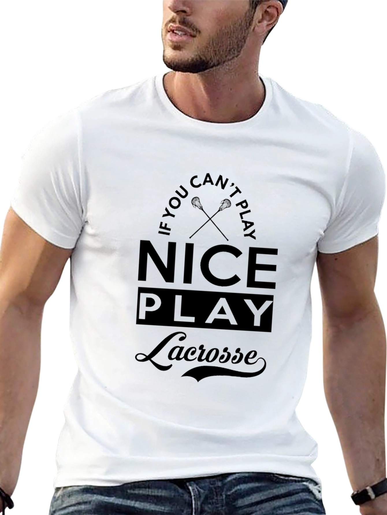 Black Nice Play Lacrosse Black T-Shirt view 13