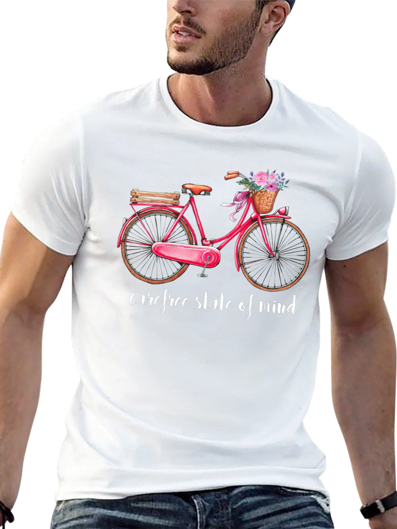 Black Carefree State of Mind Bicycle Graphic Tee view 13