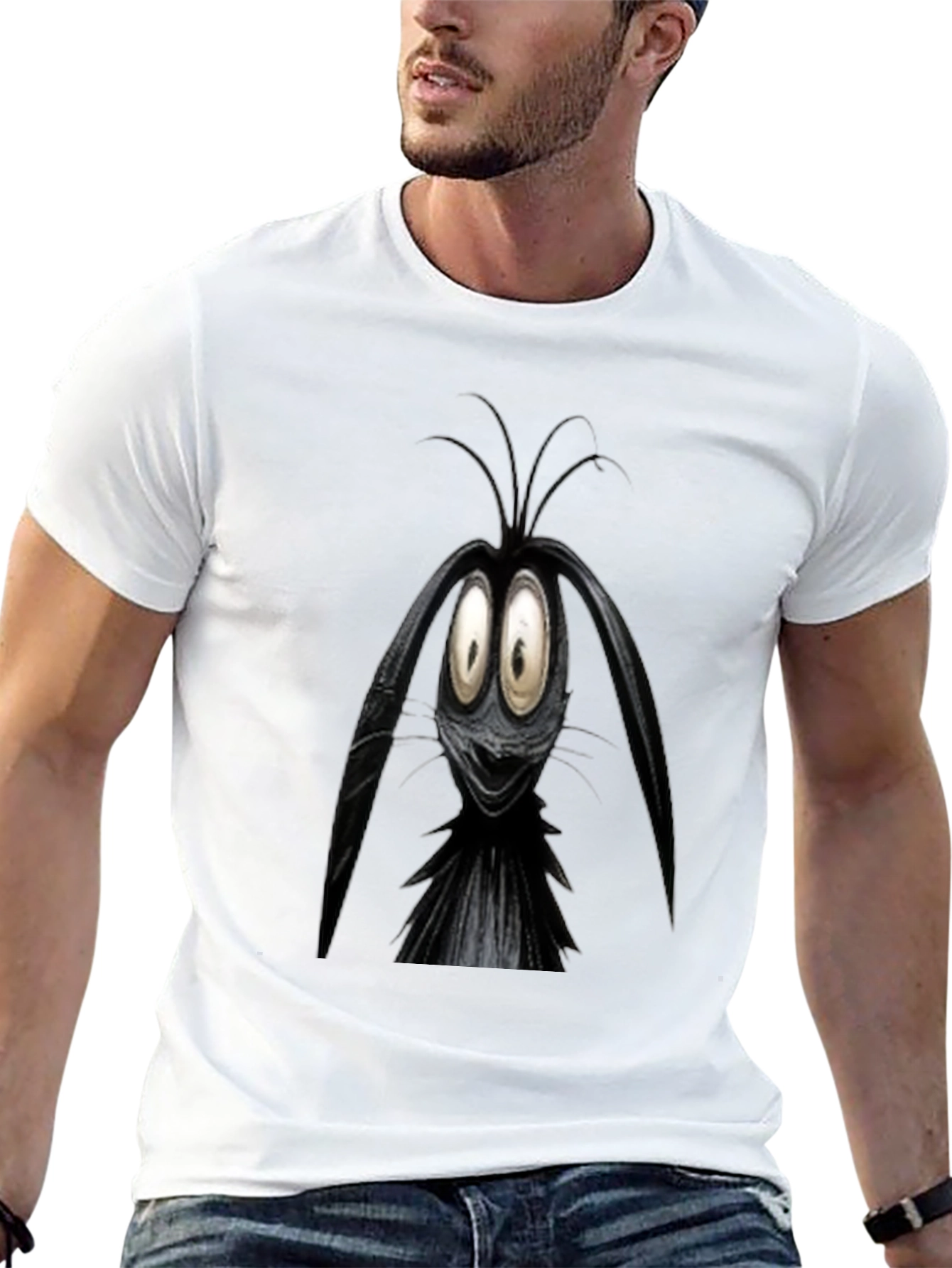 Black Cartoon Character Graphic Black T-Shirt view 13