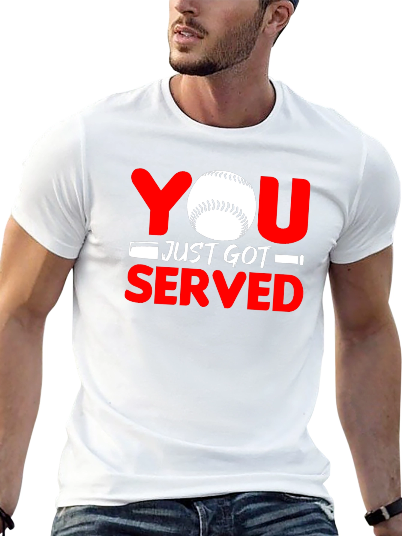 Black You Just Got Served Baseball Graphic T-Shirt view 13