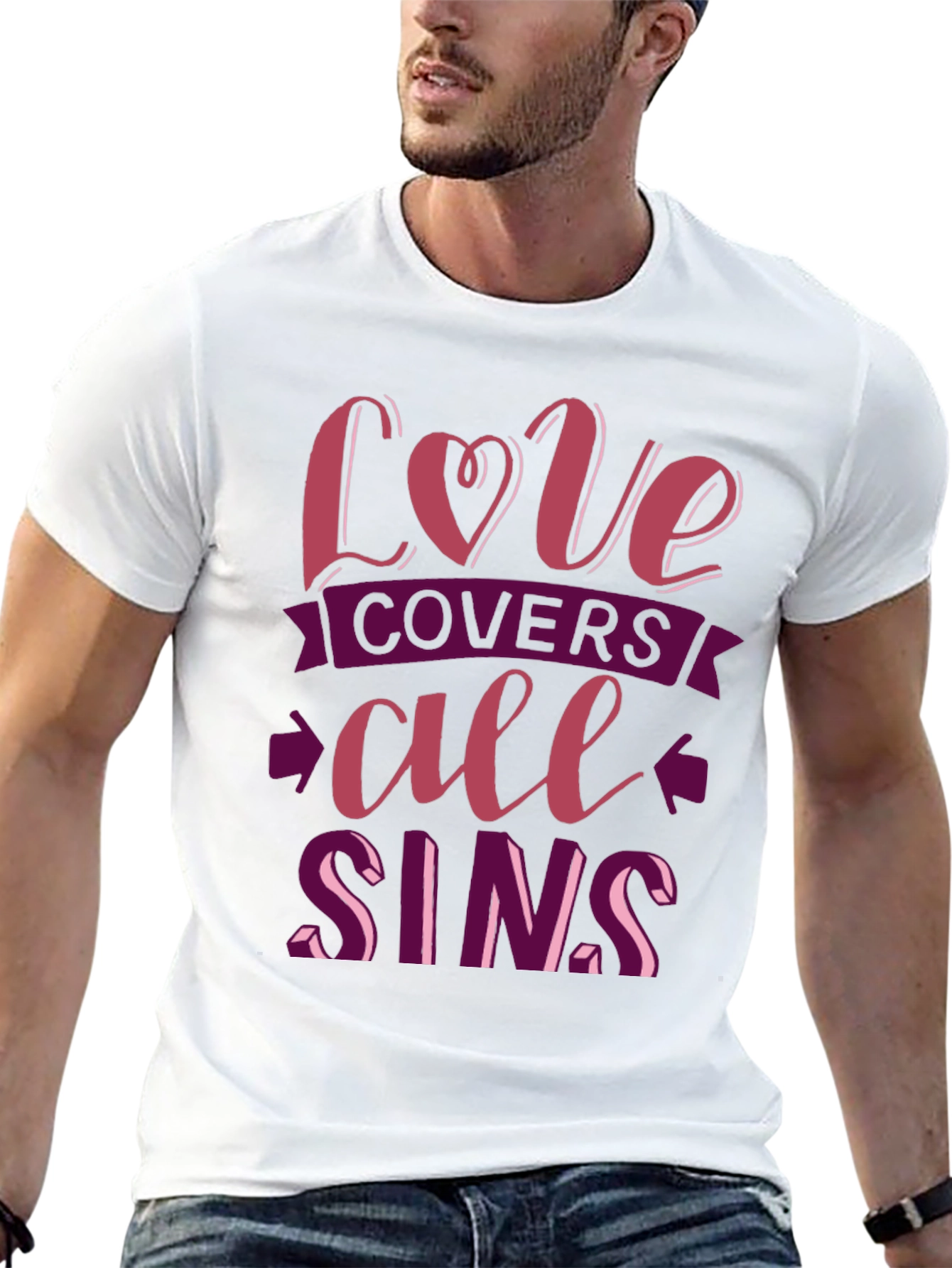Black Love Covers All Sins Graphic T-Shirt view 13