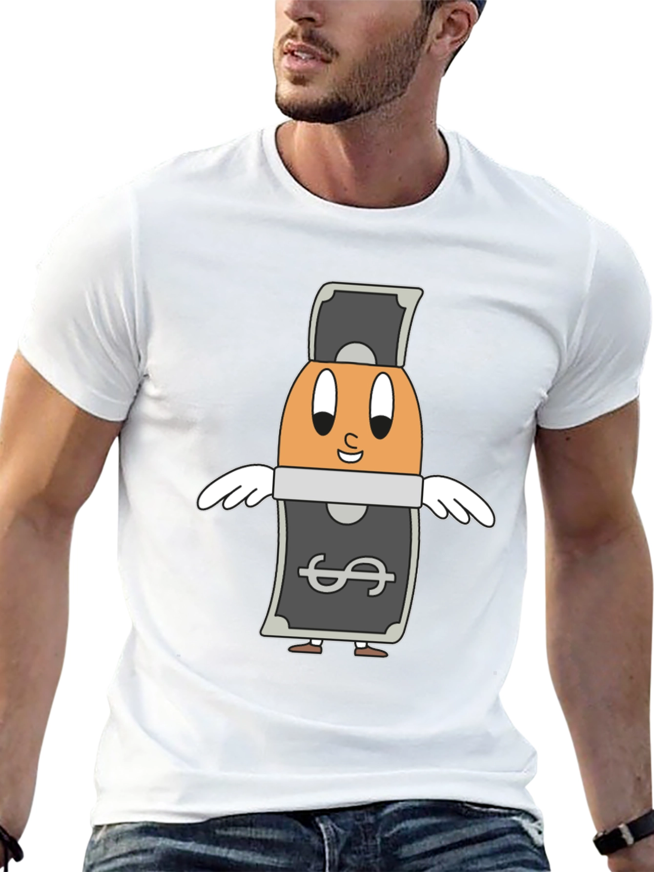 Black Cartoon Egg Money Black T-Shirt view 13