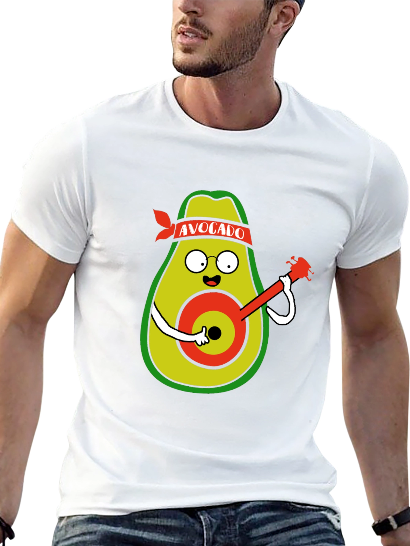 Black Avocado Guitarist Black T-Shirt view 13
