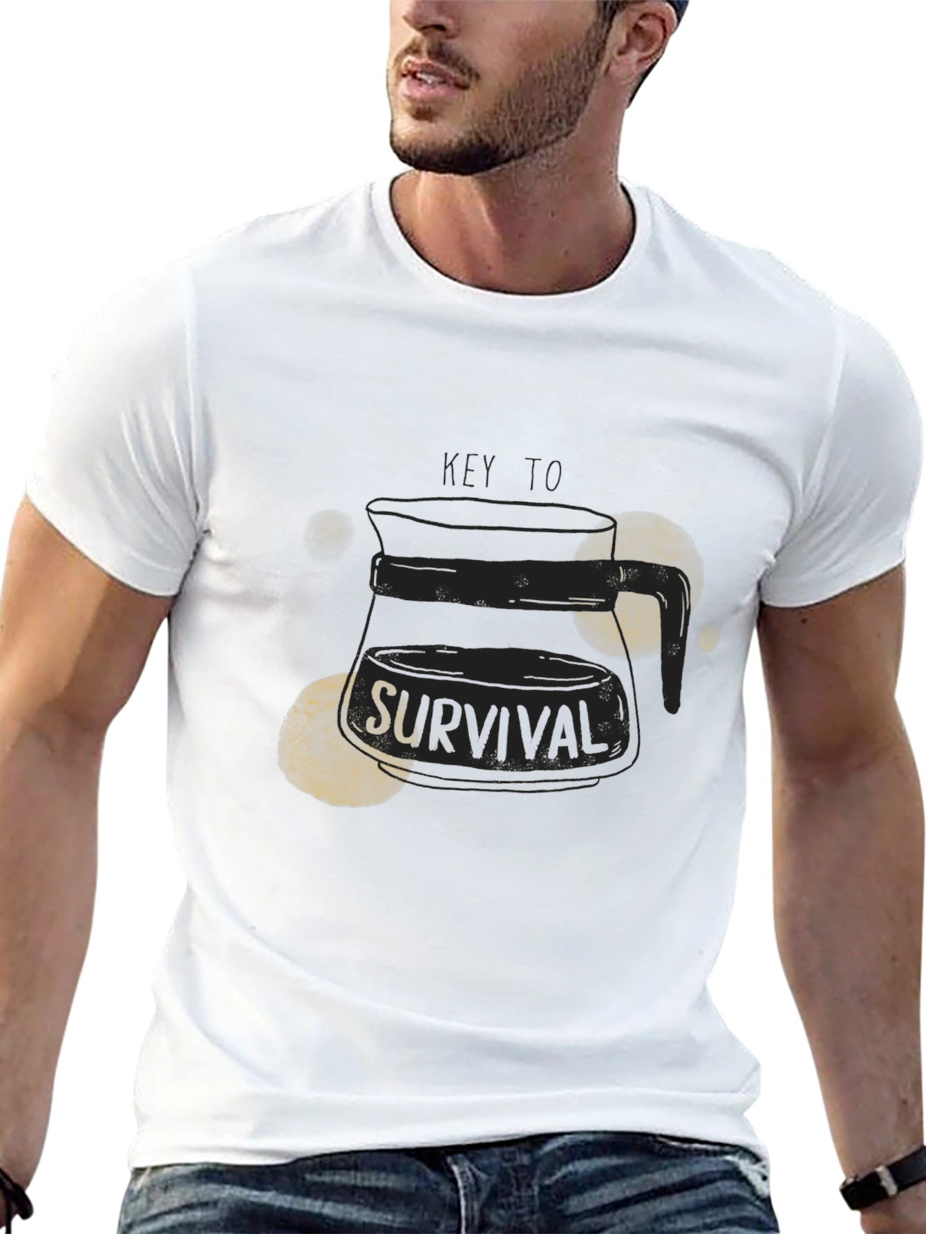 Black Coffee Key To Survival Graphic Tee view 13