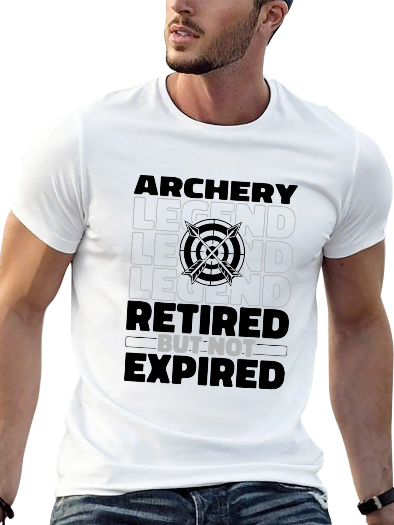 Black Archery Legend Graphic Tee - Retired But Not Expired Shirt view 13