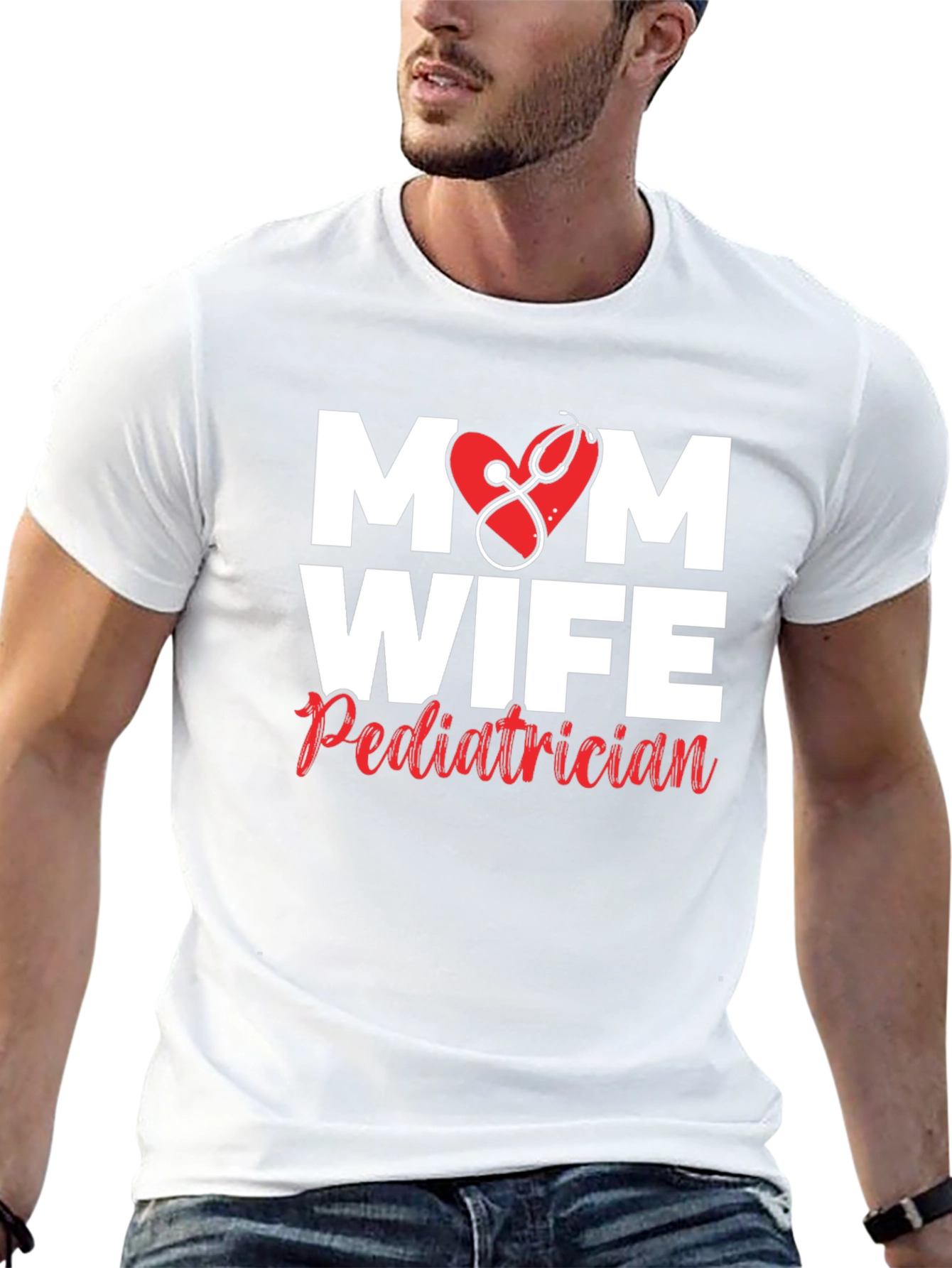 Black Mom Wife Pediatrician Graphic T-Shirt view 13