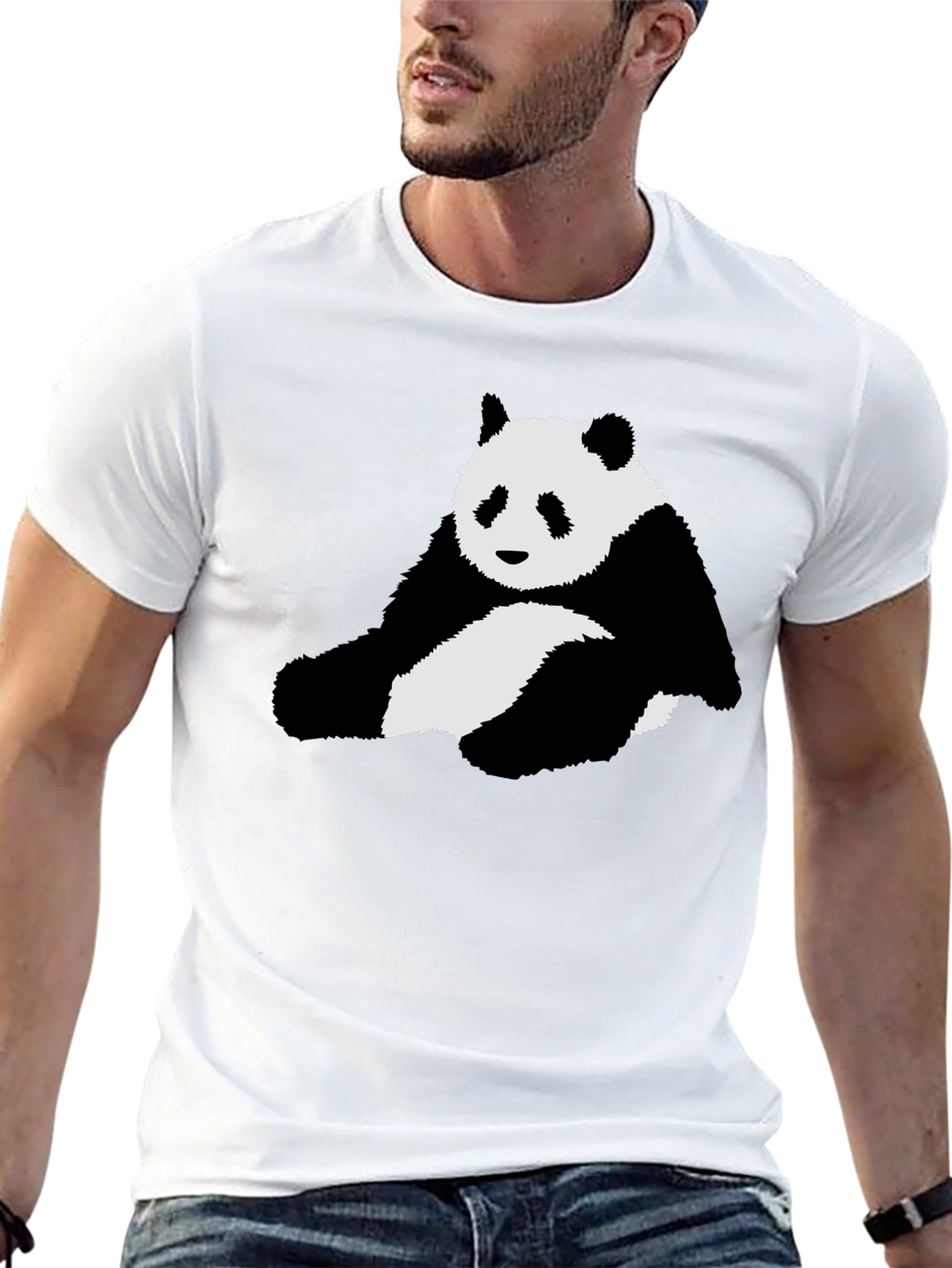 Black Panda Graphic Black T-Shirt view 13
