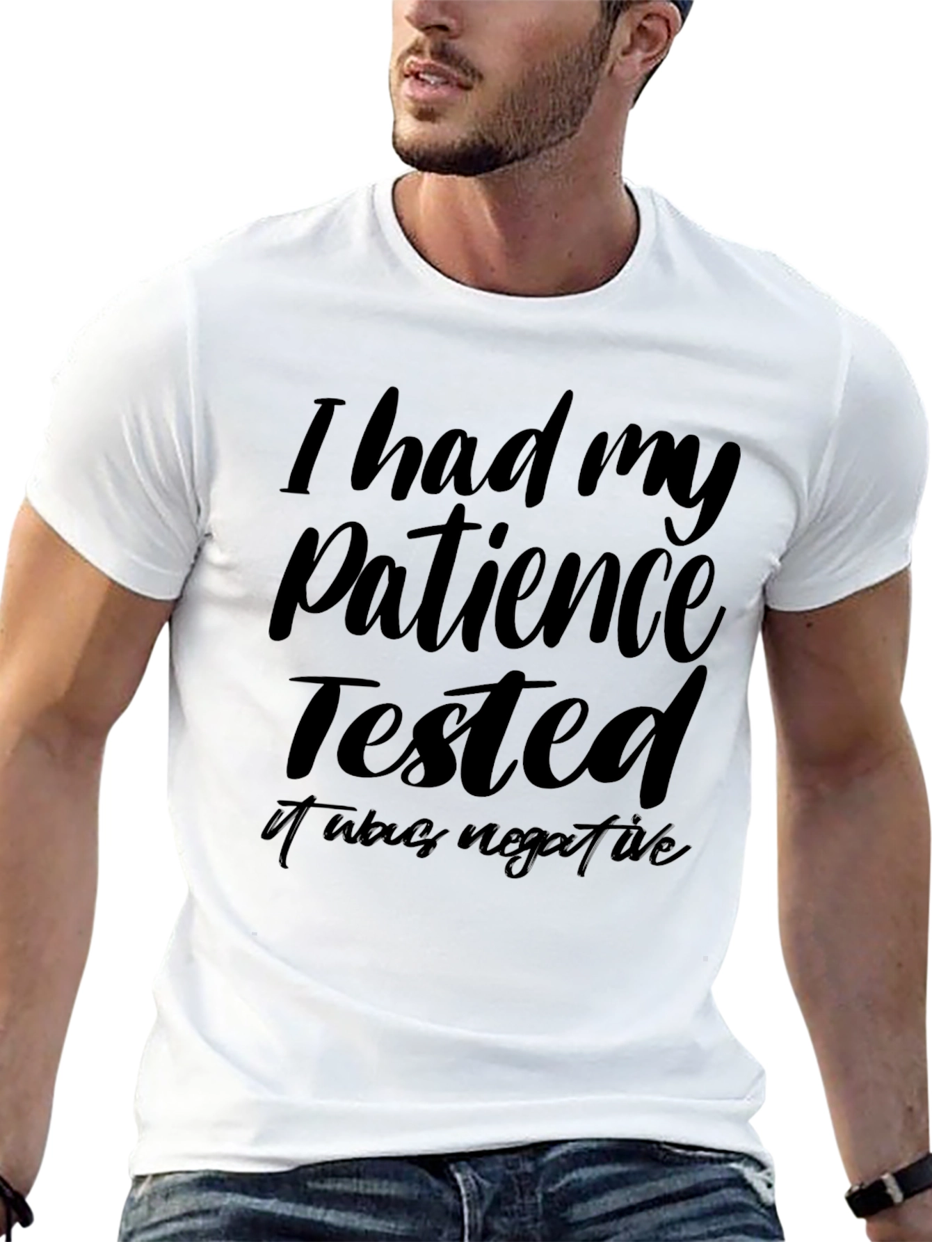 Black Patience Tested Negative Funny Graphic T-Shirt view 13