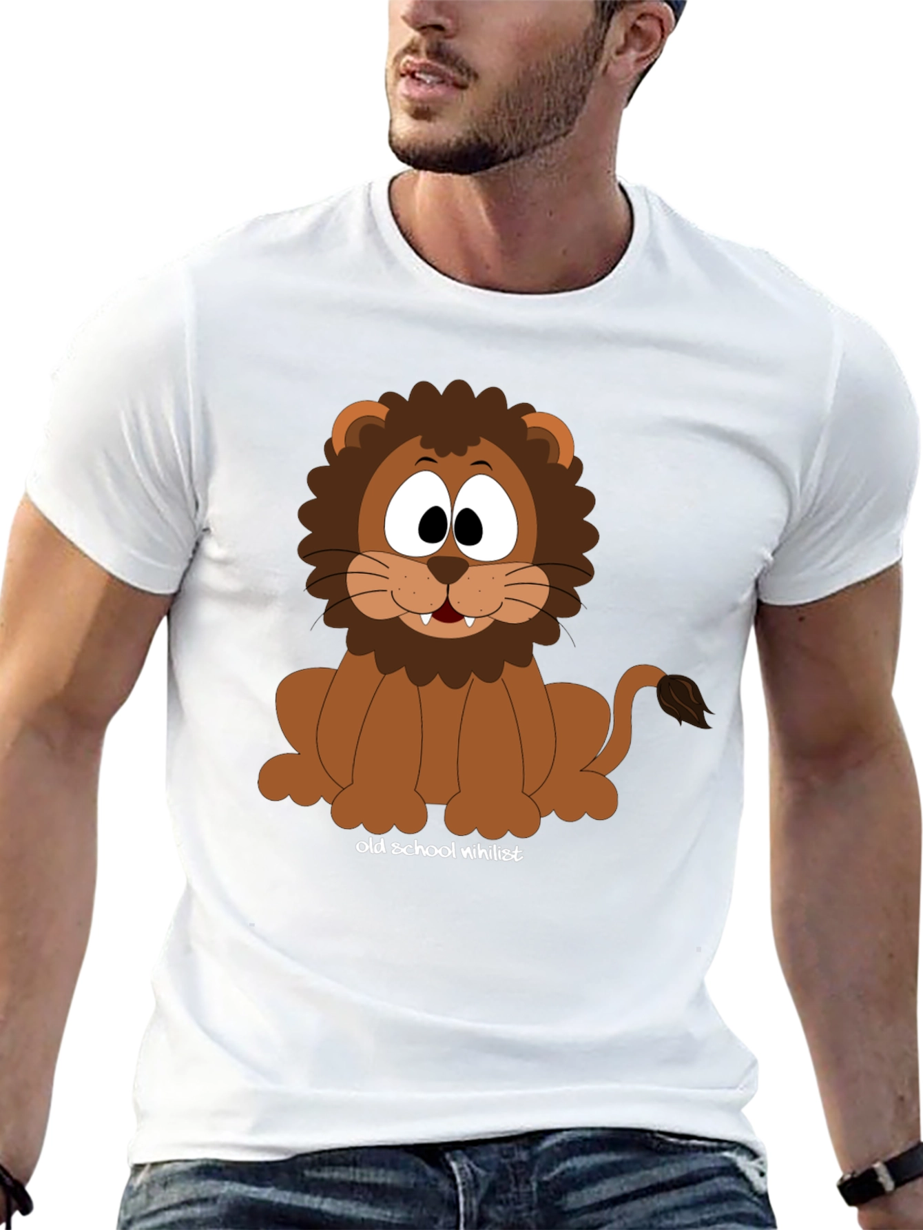 Black Cartoon Lion T-Shirt - Old School Nihilist view 13