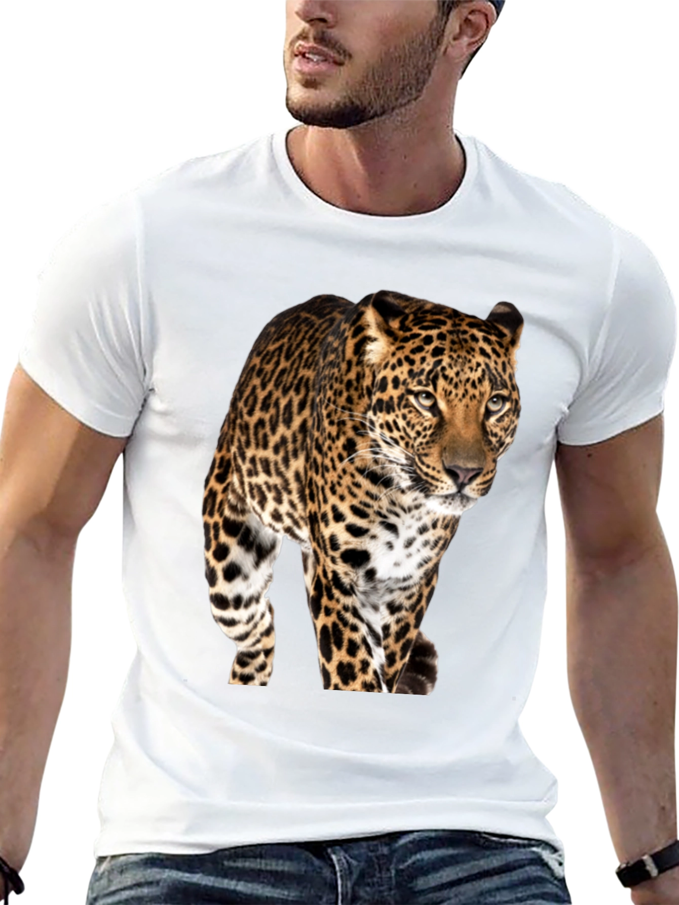 Black Jaguar Graphic Print Black T-Shirt view 13