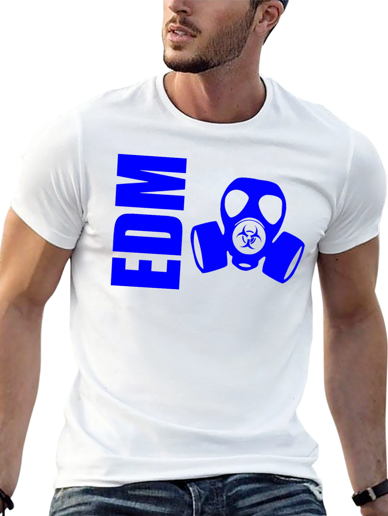 EDM Gas Mask Graphic Tee - Cool Black T-Shirt - 13