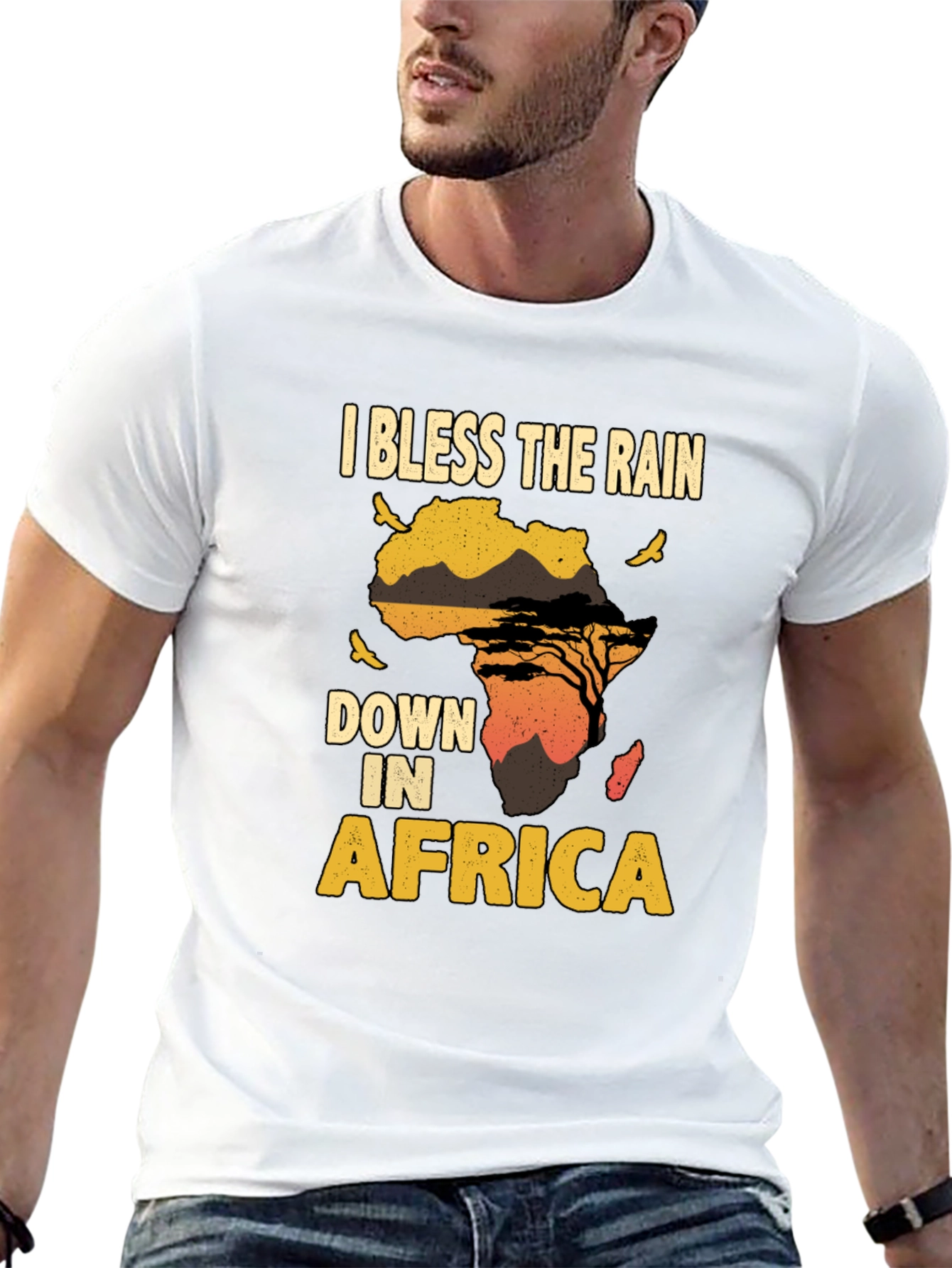 Black Bless The Rain In Africa Graphic T-Shirt view 13