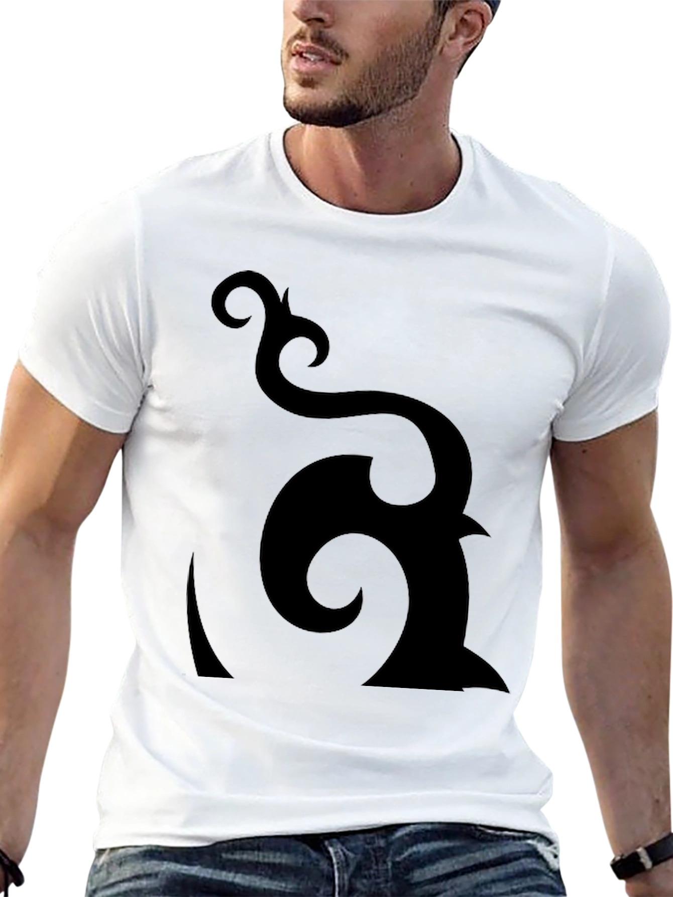 Black Abstract Graphic Black T-Shirt - Modern Design view 13