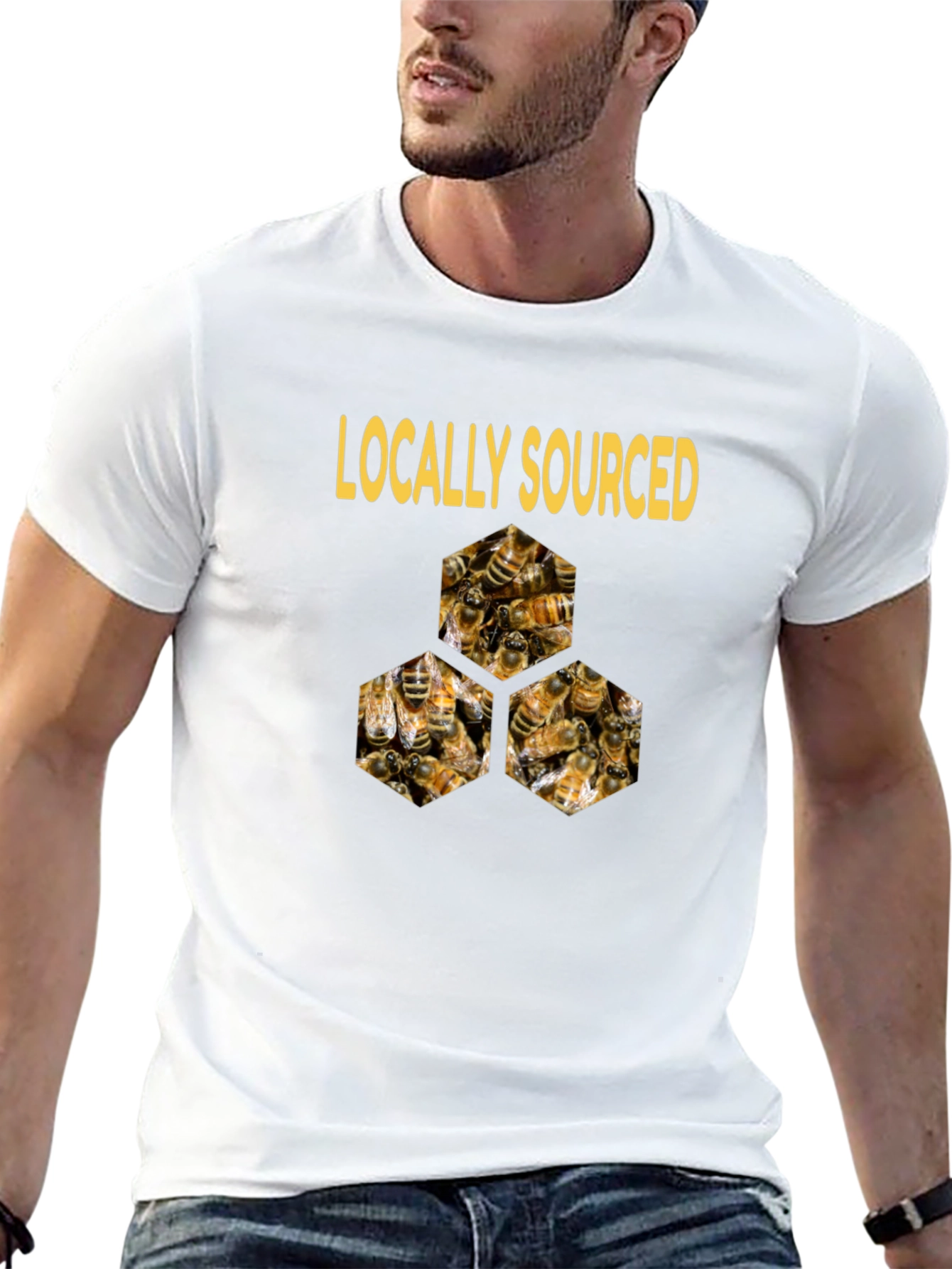 Black Locally Sourced Honey Bees T-Shirt view 13