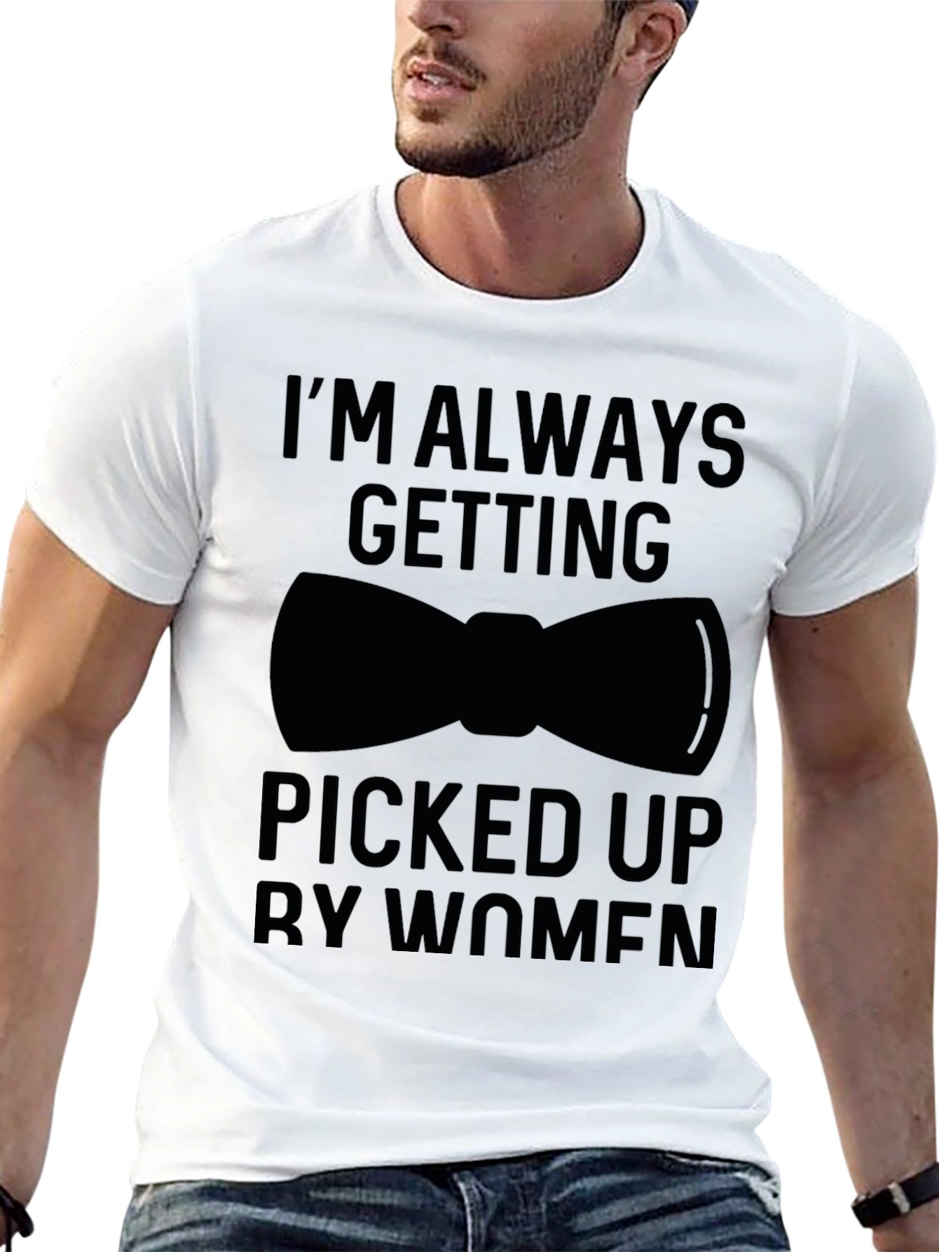 Black I'm Always Getting Picked Up Funny Graphic T-Shirt view 13