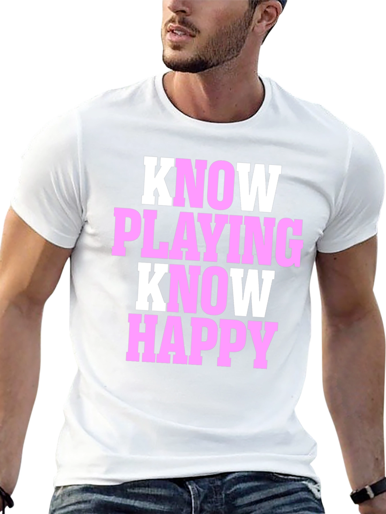 Black Know Playing Know Happy Black T-Shirt view 13