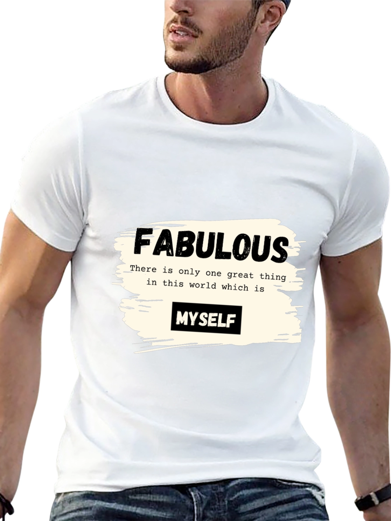 Black Fabulous Myself Graphic Tee - Black Unisex T-Shirt view 13