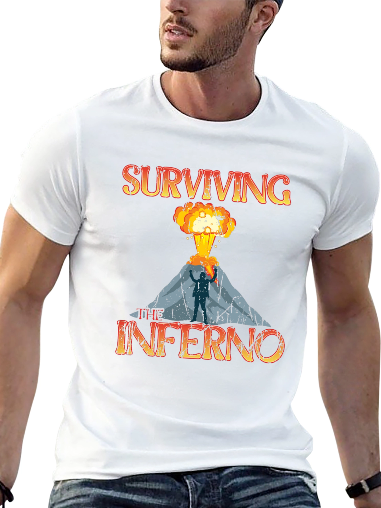 Black Surviving the Inferno Graphic T-Shirt - Premium Tee view 13