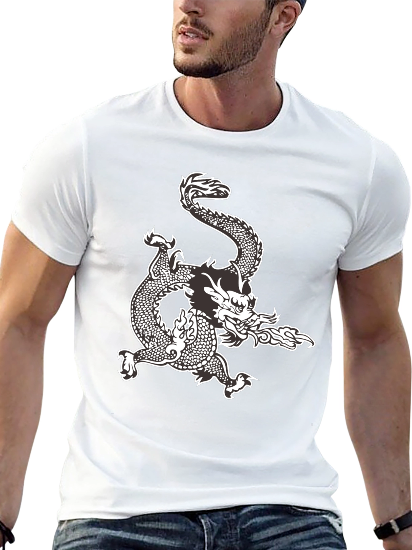 Black Dragon Graphic Tee - Black Cotton Comfort view 13