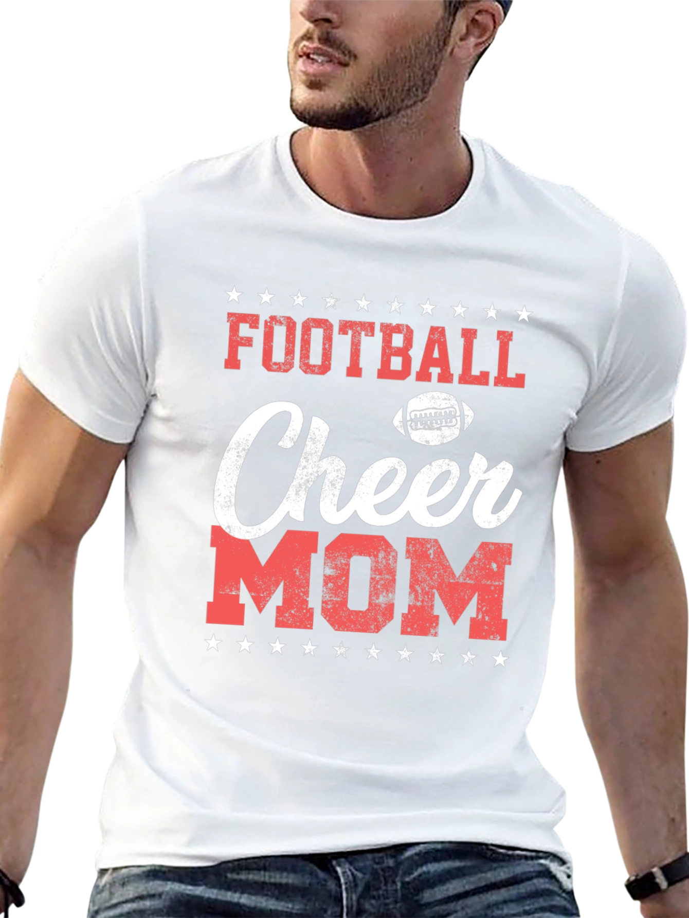 Black Football Cheer Mom T-Shirt - Game Day Apparel view 13