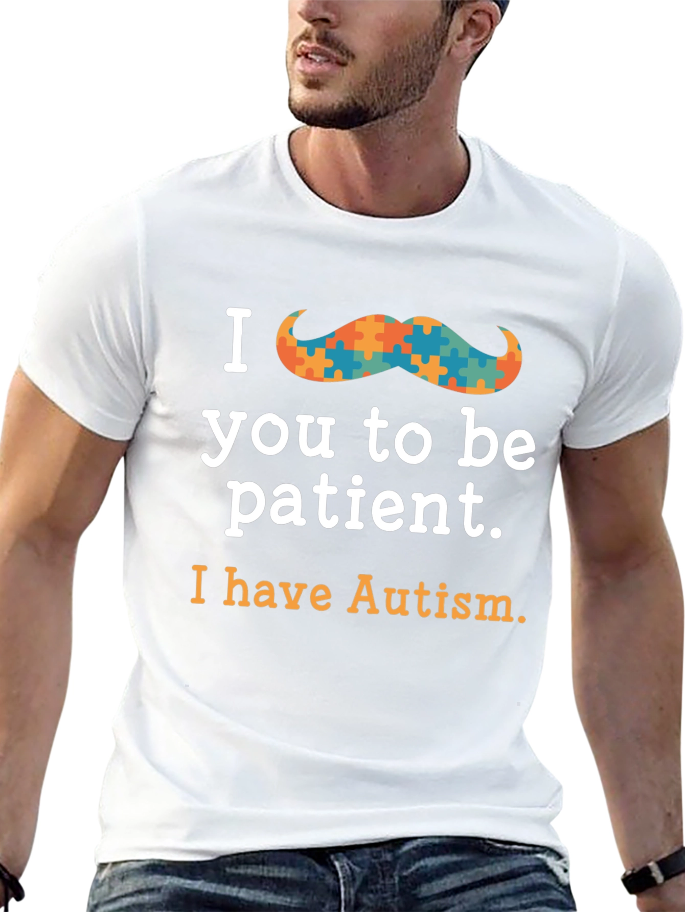 Black Autism Awareness Graphic Tee - Be Patient view 13